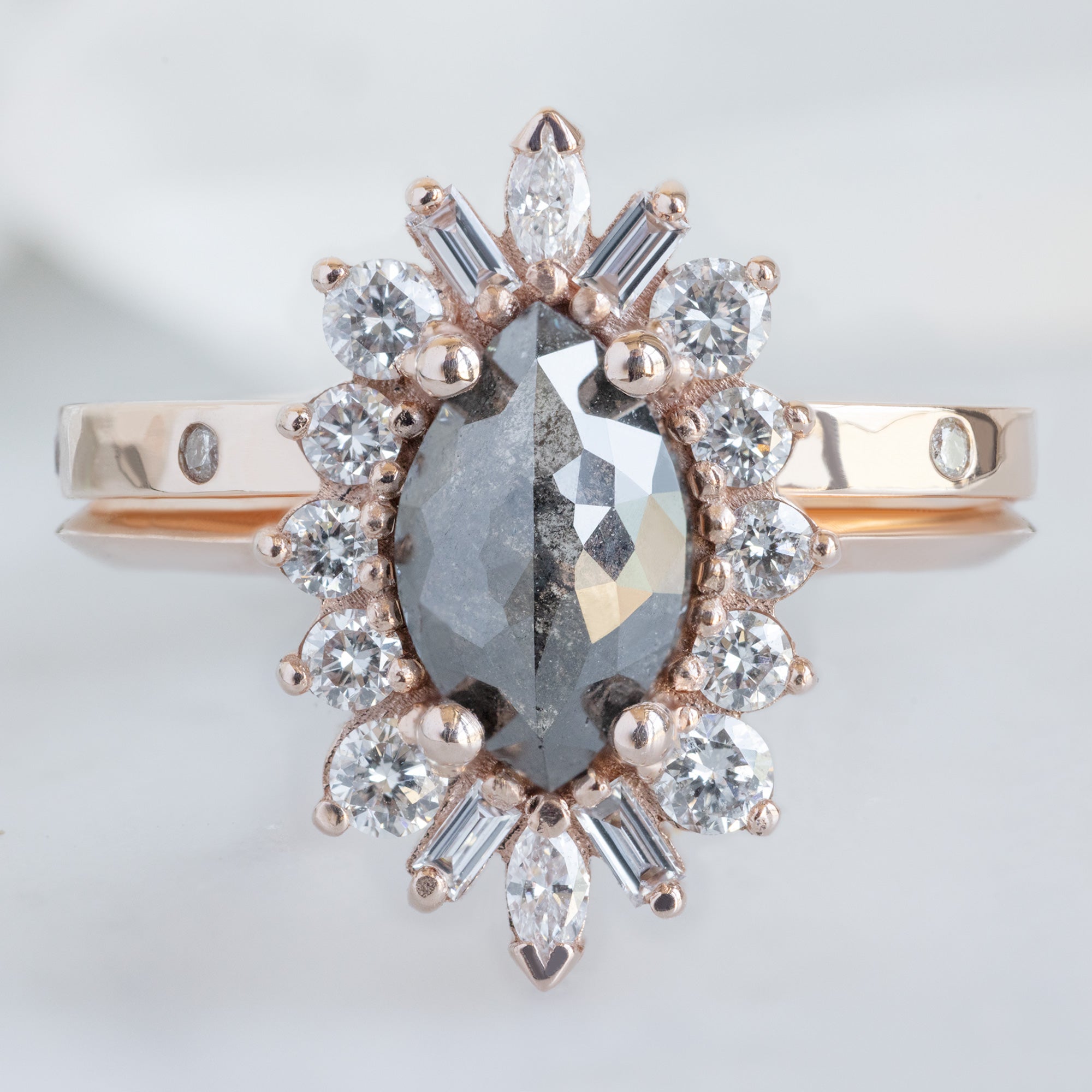 Alexis Russell Wedding Bands Salt and Pepper Diamond Eternity Band | Yellow, Rose or White Gold