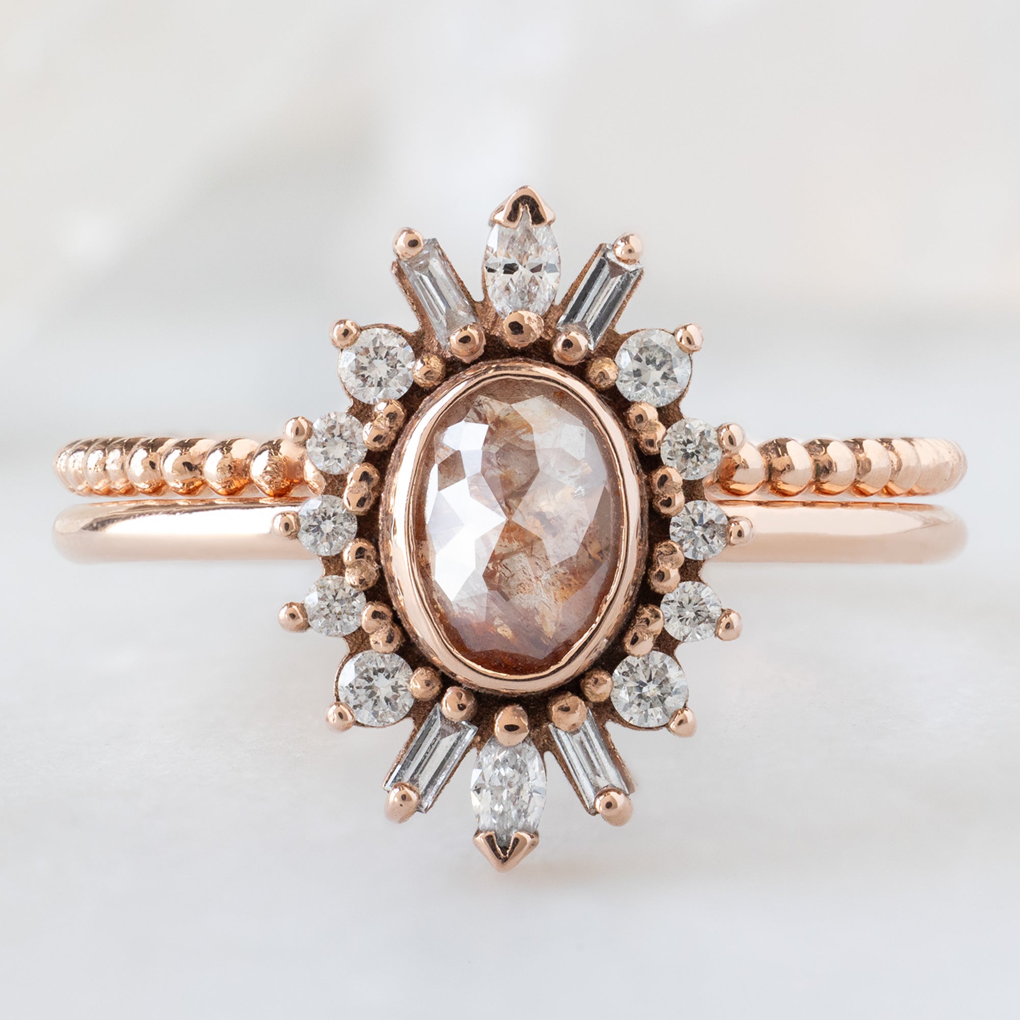 Alexis Russell Wedding Bands The Gold Beaded Stacking Band | Yellow or Rose Gold