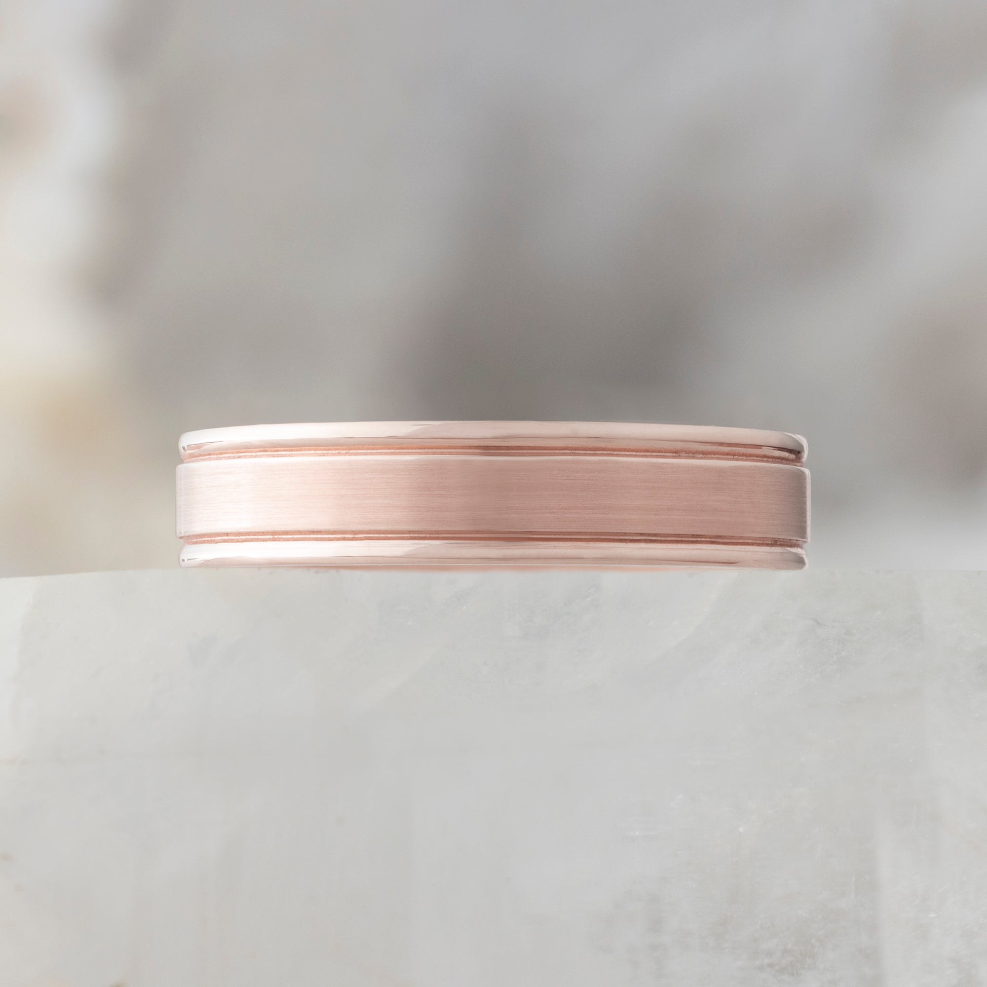 Alexis Russell Wedding Bands The Grooved Wedding Band | Rose Gold
