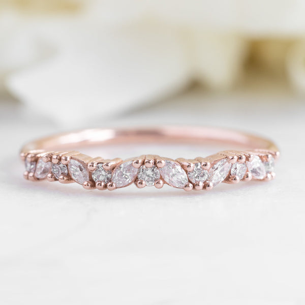 Alexis Russell Wedding Bands The Marquise Confetti Wedding Band | Yellow, Rose or White Gold