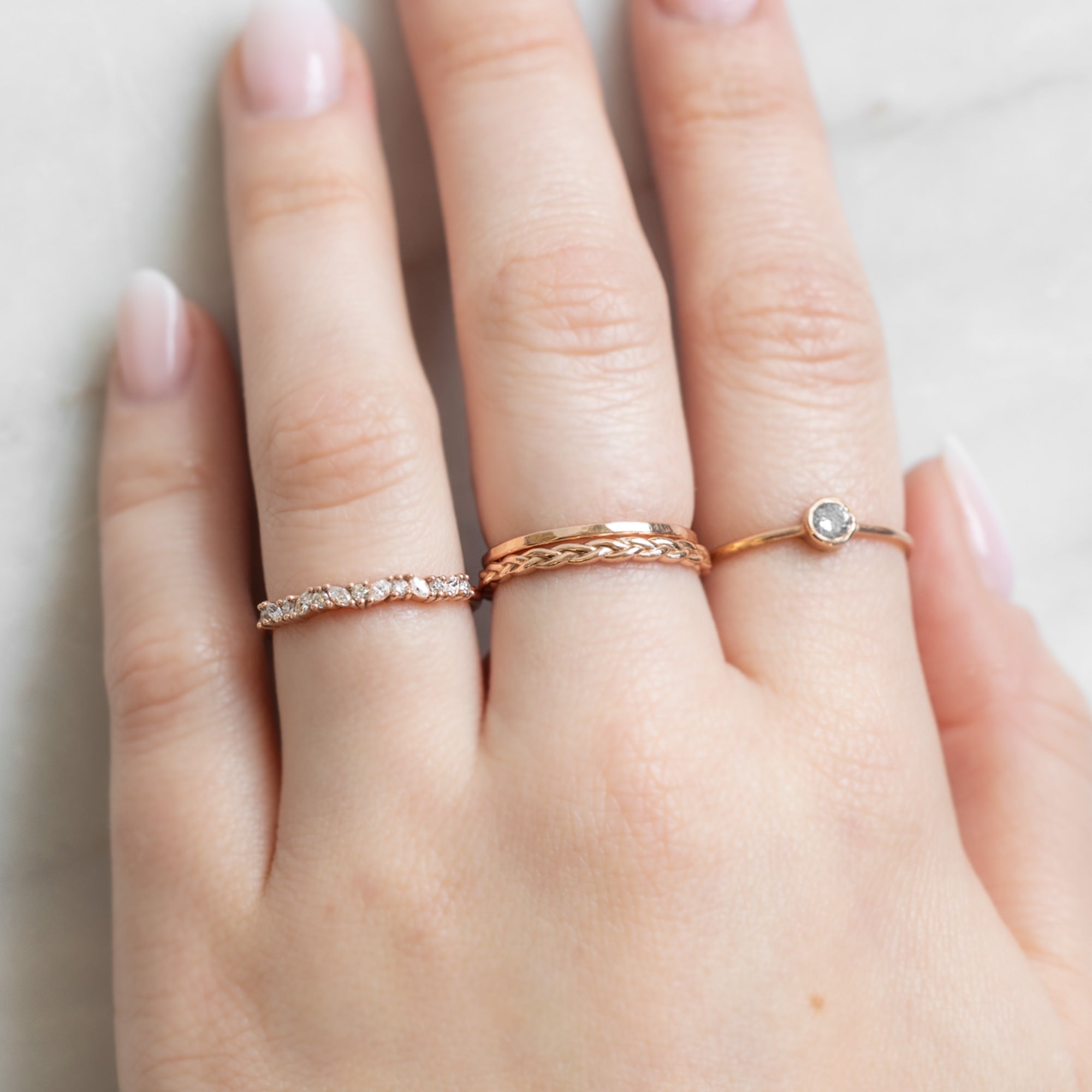 Alexis Russell Wedding Bands The Marquise Confetti Wedding Band | Yellow, Rose or White Gold