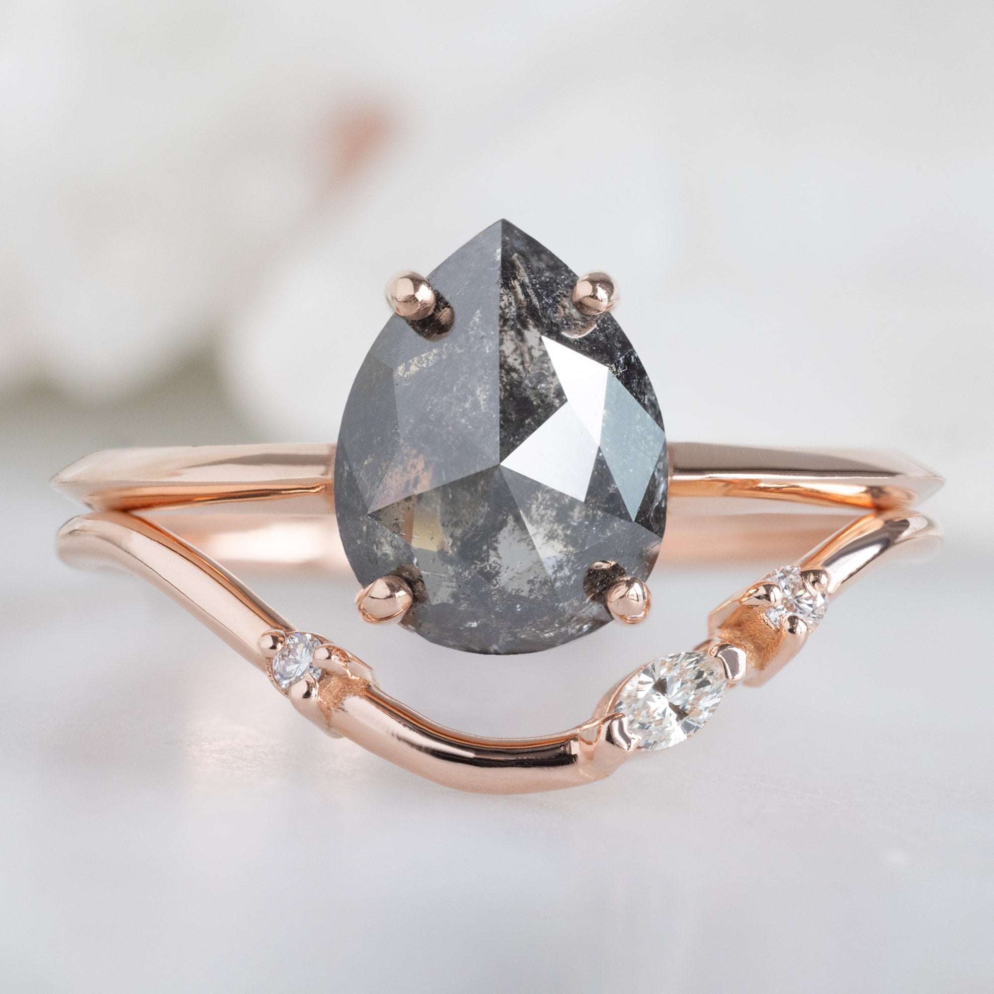 Alexis Russell  Wedding Bands Asymmetrical Marquise Diamond Arc Stacking Band | Yellow, Rose or White Gold