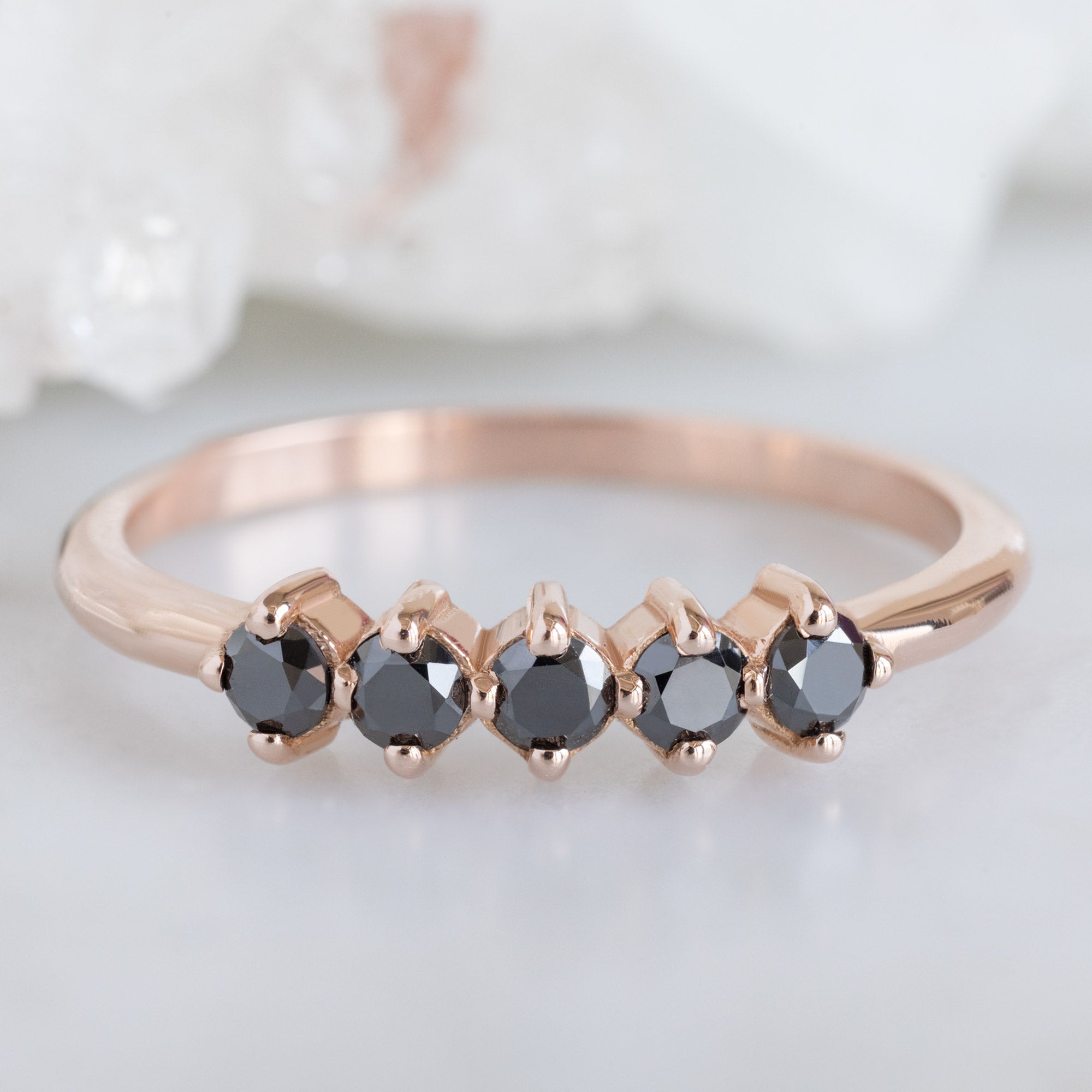 Alexis Russell  Wedding Bands The Sequent Black Diamond Wedding Band | Yellow, Rose or White Gold