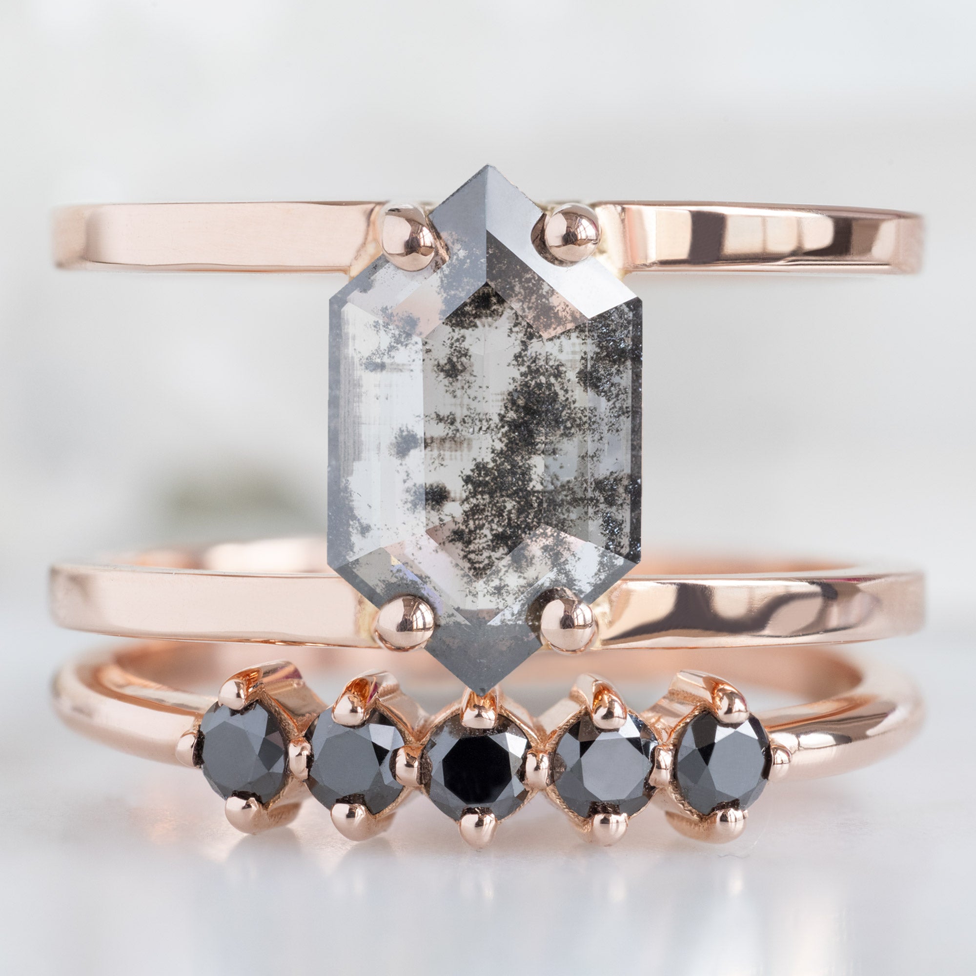 Alexis Russell  Wedding Bands The Sequent Black Diamond Wedding Band | Yellow, Rose or White Gold