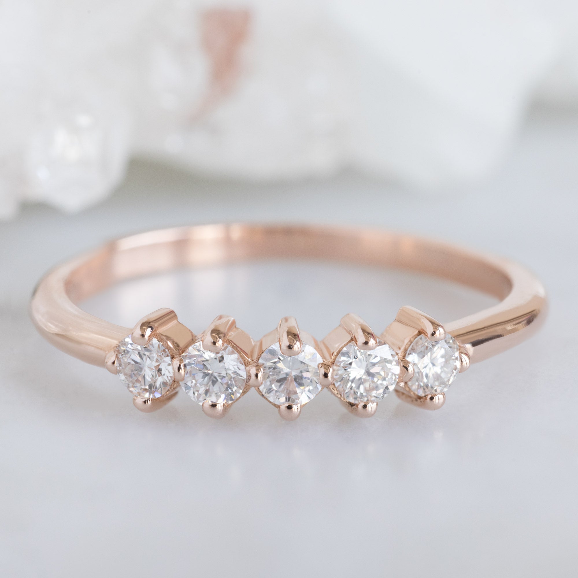 Alexis Russell  Wedding Bands The Sequent White Diamond Wedding Band | Yellow, Rose or White Gold