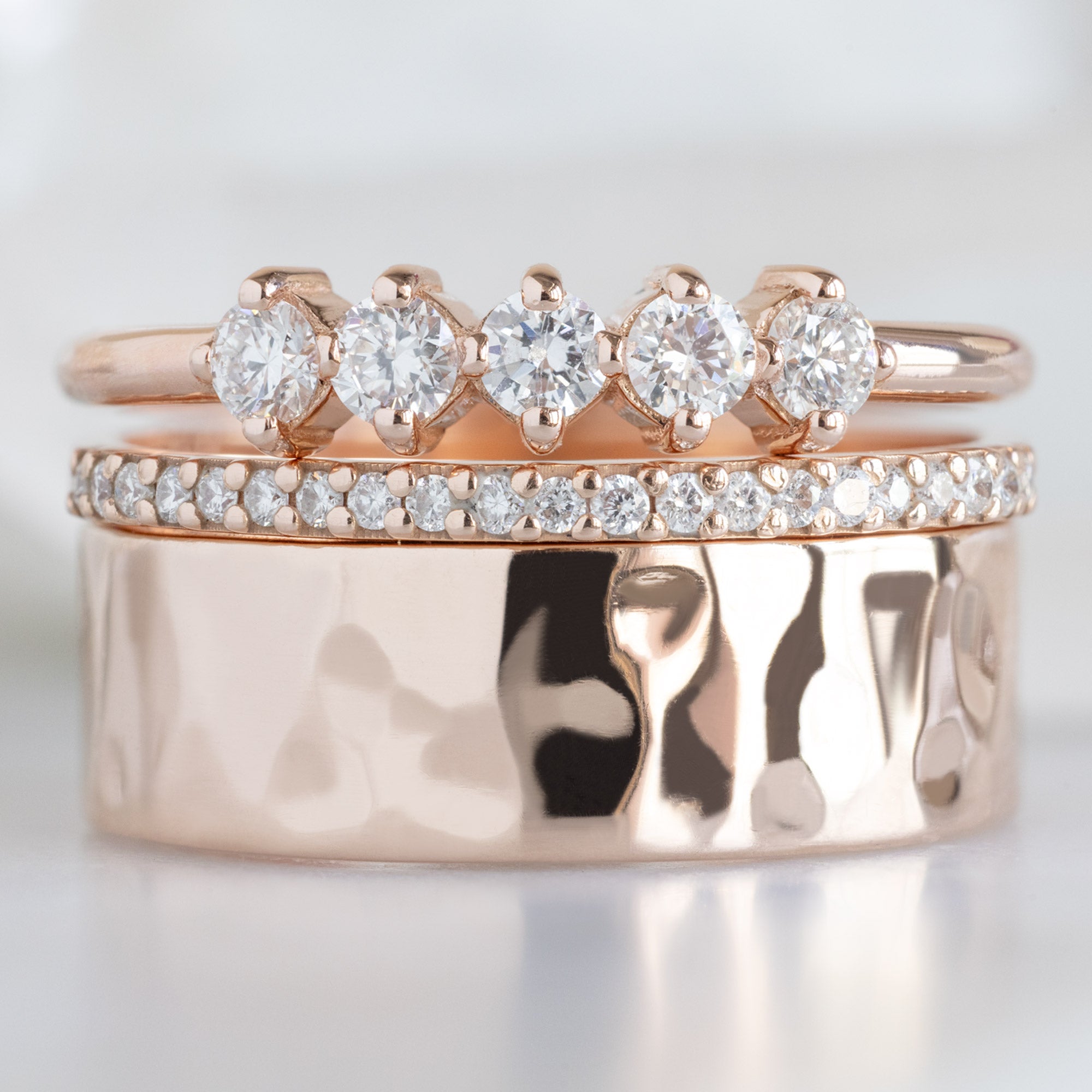 Alexis Russell  Wedding Bands The Sequent White Diamond Wedding Band | Yellow, Rose or White Gold