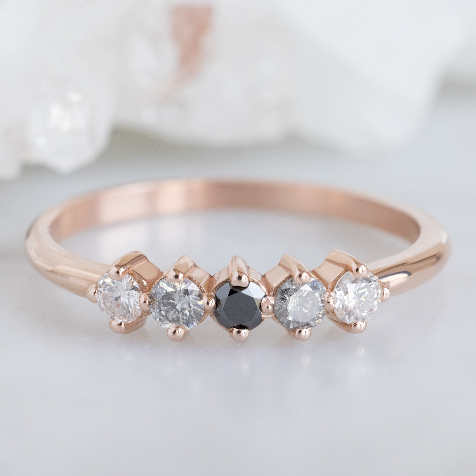 Alexis Russell  Wedding Bands The Sequent Ombré Diamond Wedding Band | Yellow, Rose or White Gold