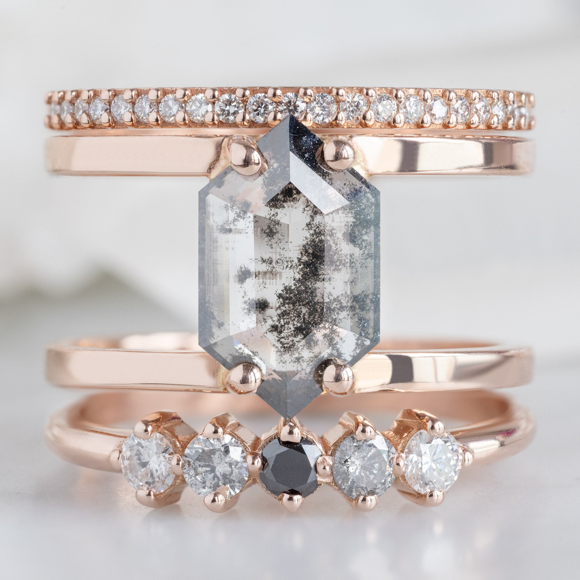 Alexis Russell  Wedding Bands The Sequent Ombré Diamond Wedding Band | Yellow, Rose or White Gold