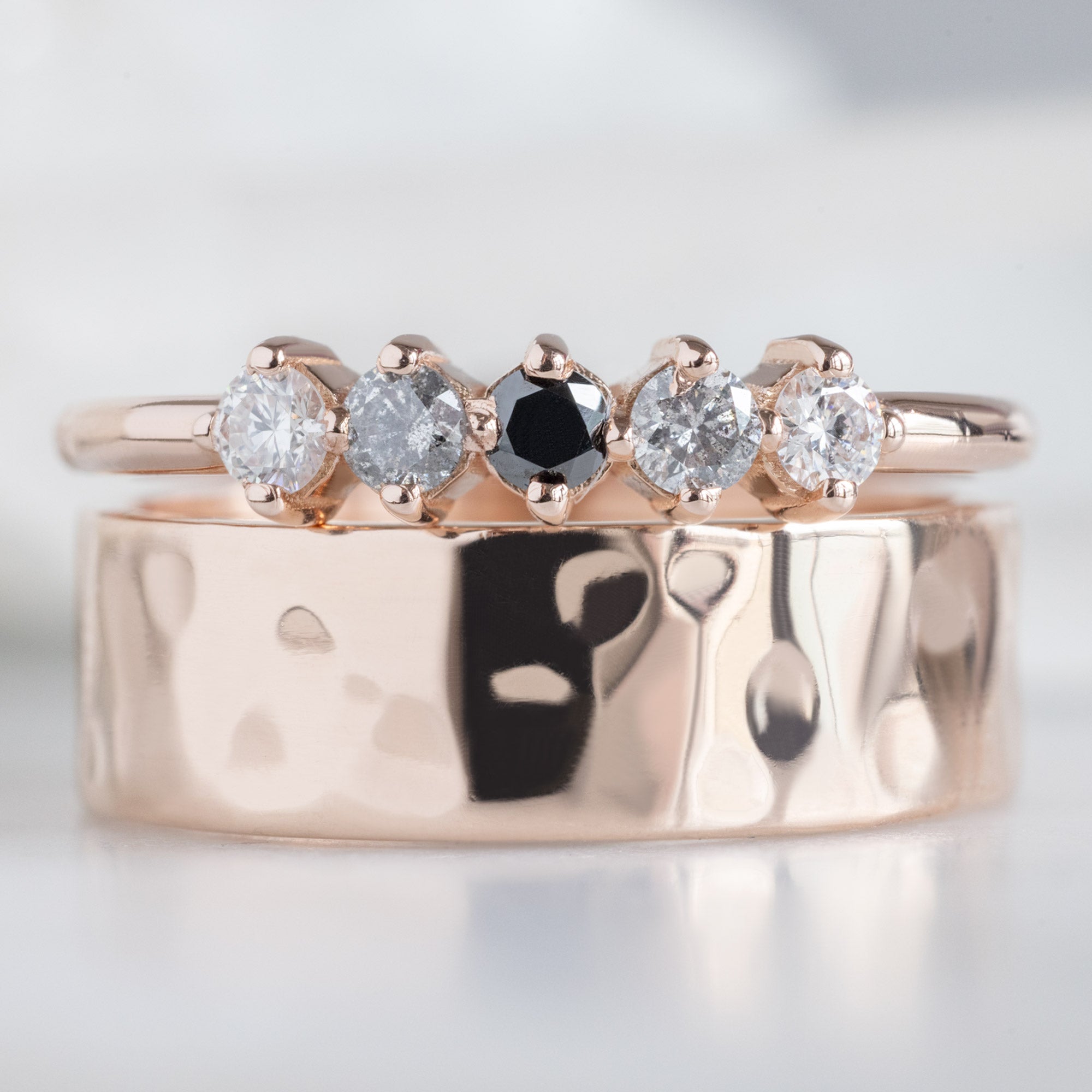 Alexis Russell  Wedding Bands The Sequent Ombré Diamond Wedding Band | Yellow, Rose or White Gold