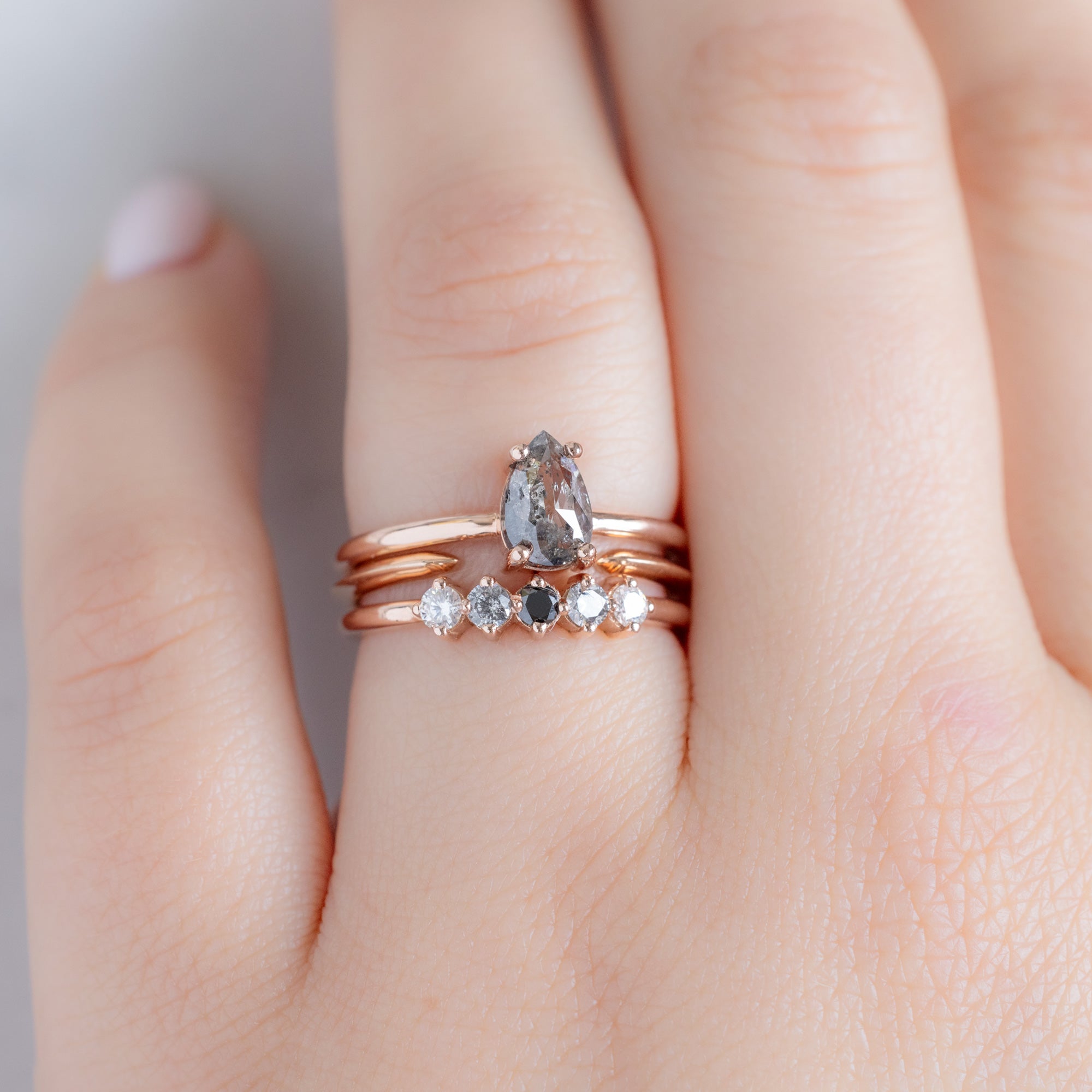 Alexis Russell  Wedding Bands The Sequent Ombré Diamond Wedding Band | Yellow, Rose or White Gold