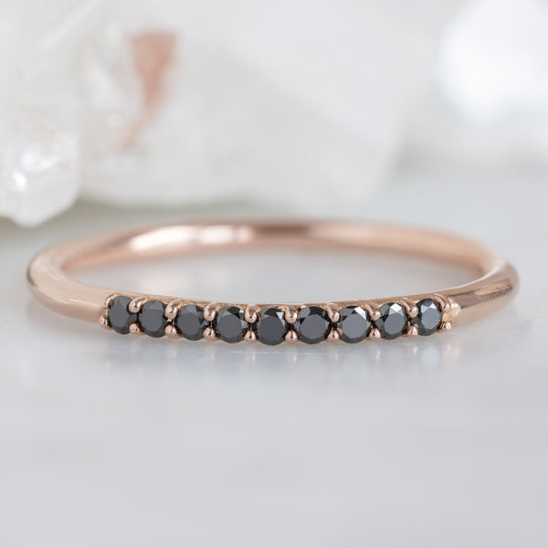 Alexis Russell  Wedding Bands The Luxe Black Diamond Pavé Wedding Band | Yellow, Rose or White Gold