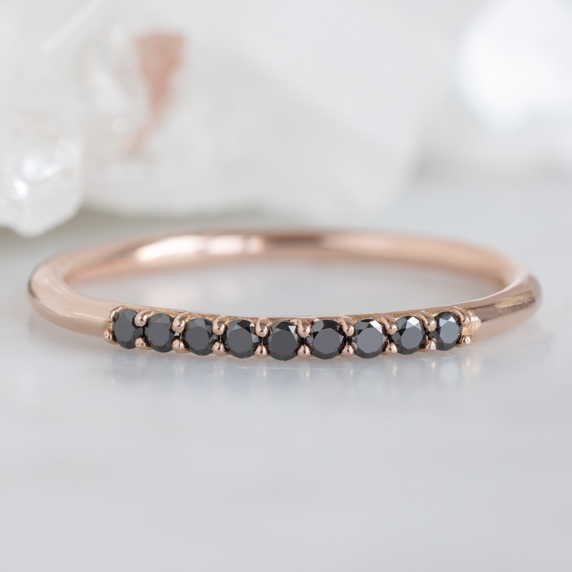 Alexis Russell  Wedding Bands The Luxe Black Diamond Pavé Wedding Band | Yellow, Rose or White Gold
