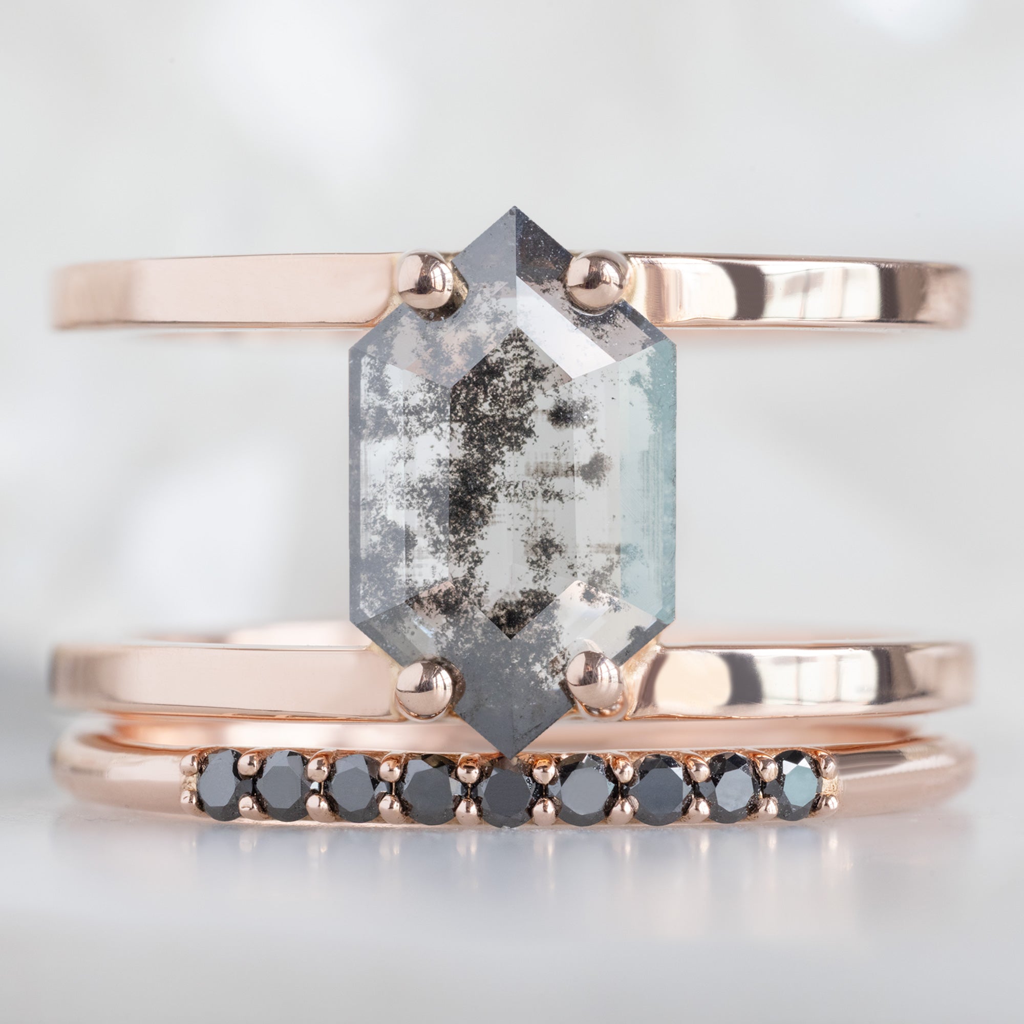 Alexis Russell  Wedding Bands The Luxe Black Diamond Pavé Wedding Band | Yellow, Rose or White Gold