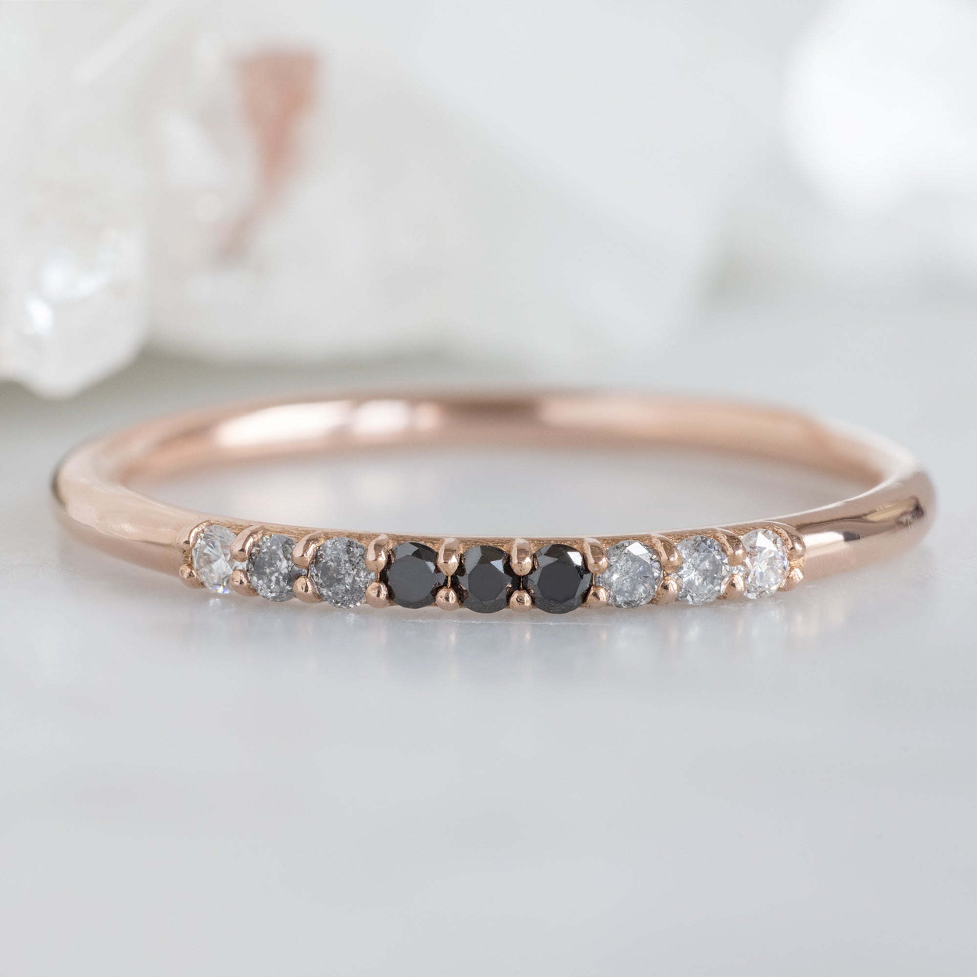 Alexis Russell  Wedding Bands The Luxe Ombré Diamond Pavé Wedding Band | Yellow, Rose or White Gold