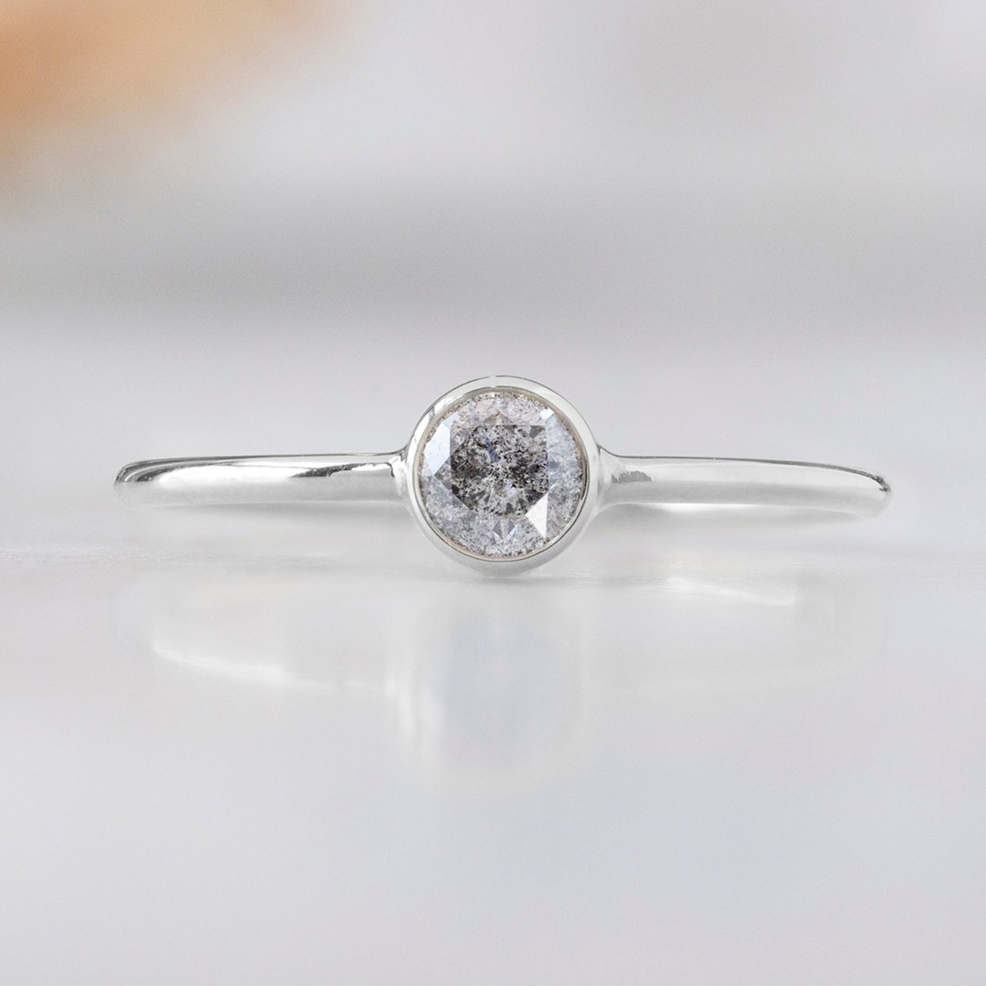 Alexis Russell Wedding Bands Salt and Pepper Diamond Stacking Ring | Yellow, Rose or White Gold
