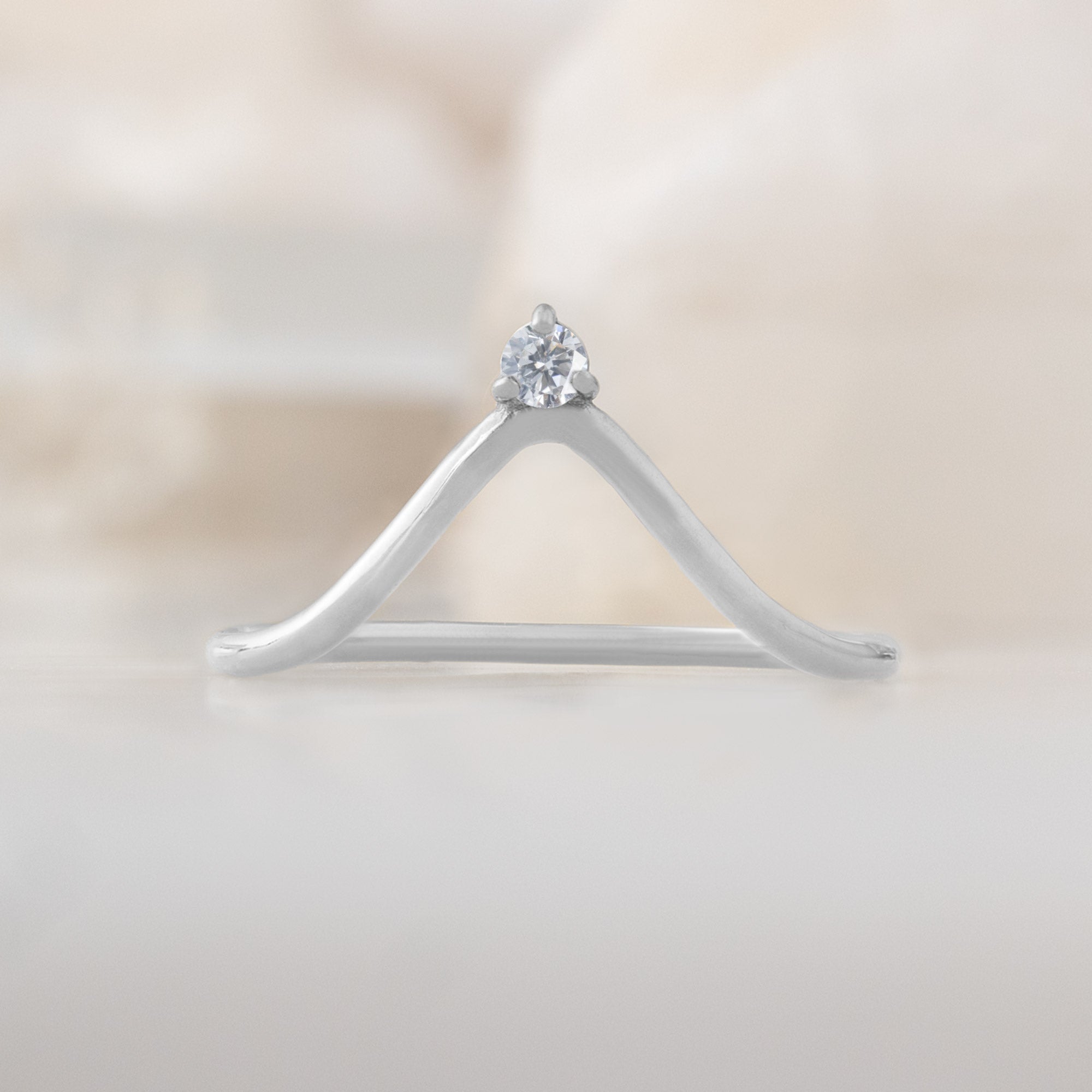 Alexis Russell Wedding Bands White Diamond Crown Stacking Band | White Gold