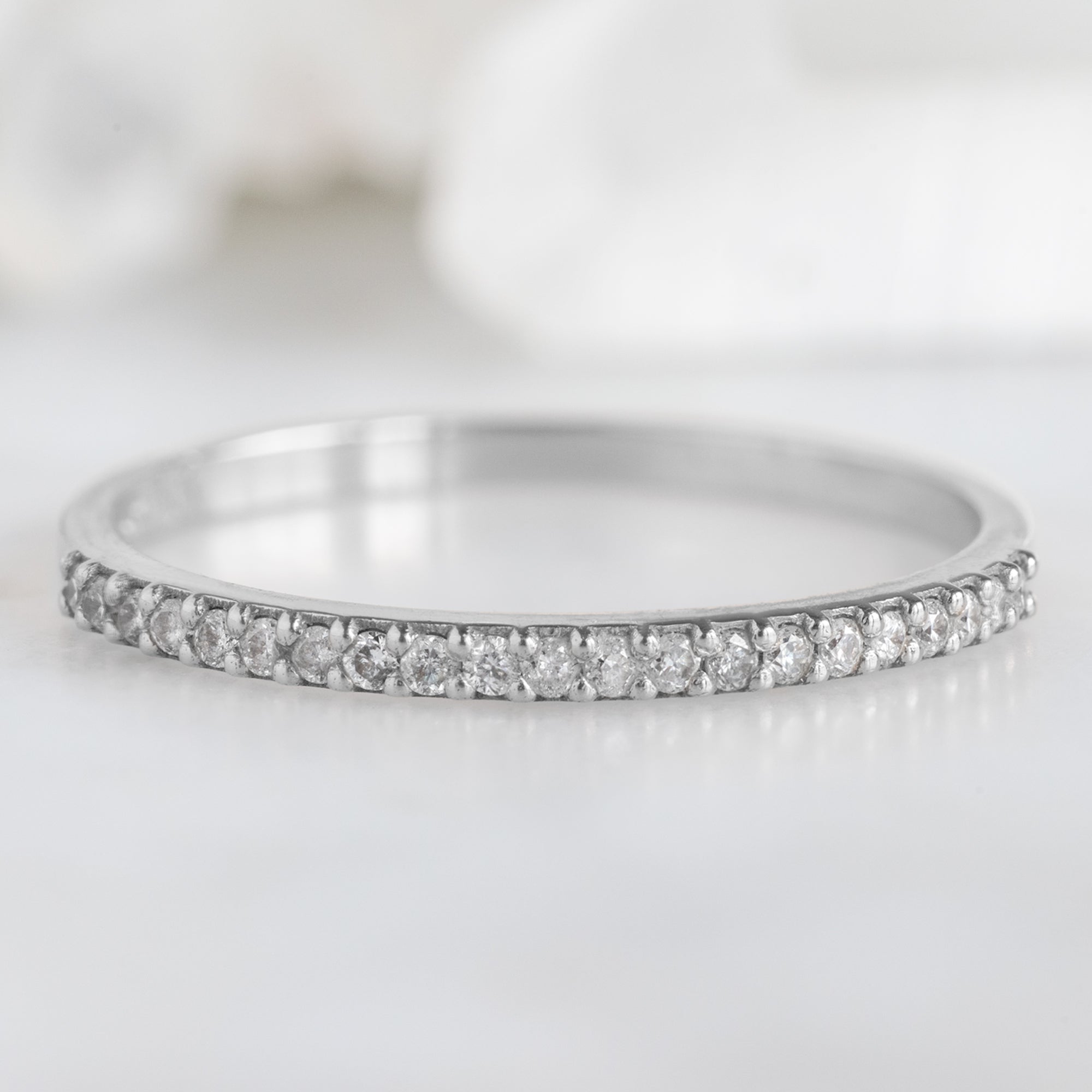 Alexis Russell Wedding Bands The Salt and Pepper Diamond Pavé Wedding Band | Yellow, Rose or White Gold