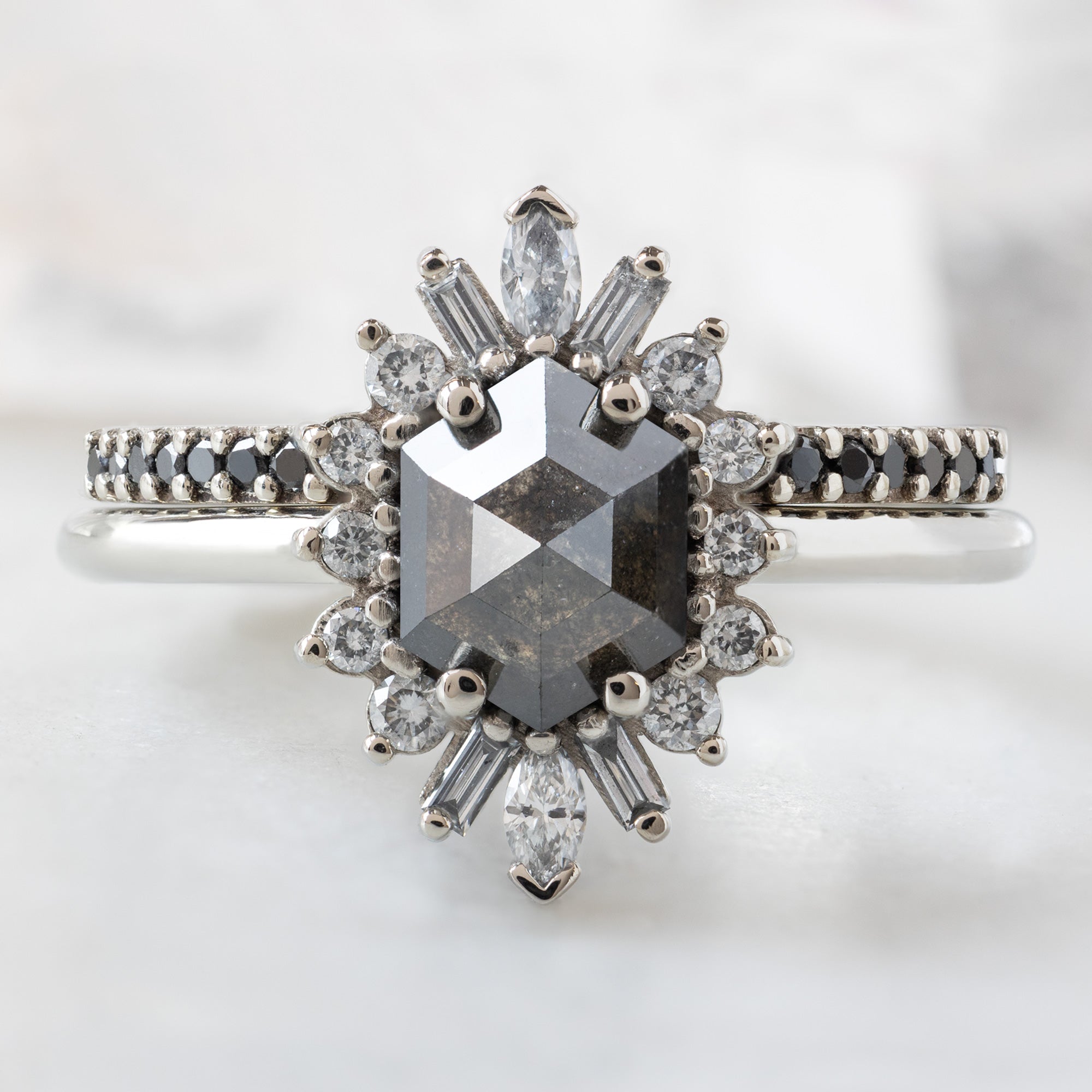 Alexis Russell Wedding Bands The Black Diamond Pavé Wedding Band | Yellow, Rose or White Gold