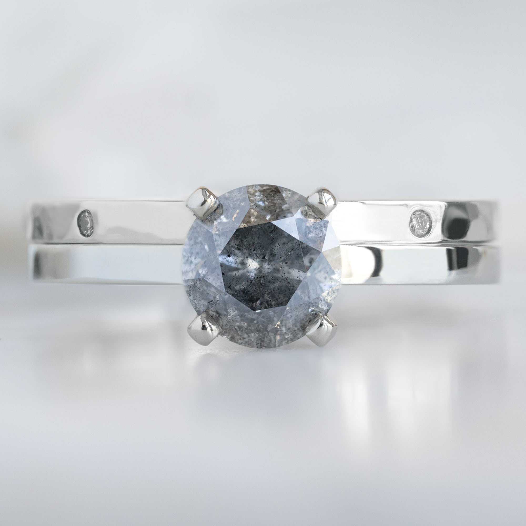 Alexis Russell Wedding Bands Salt and Pepper Diamond Eternity Band | Yellow, Rose or White Gold
