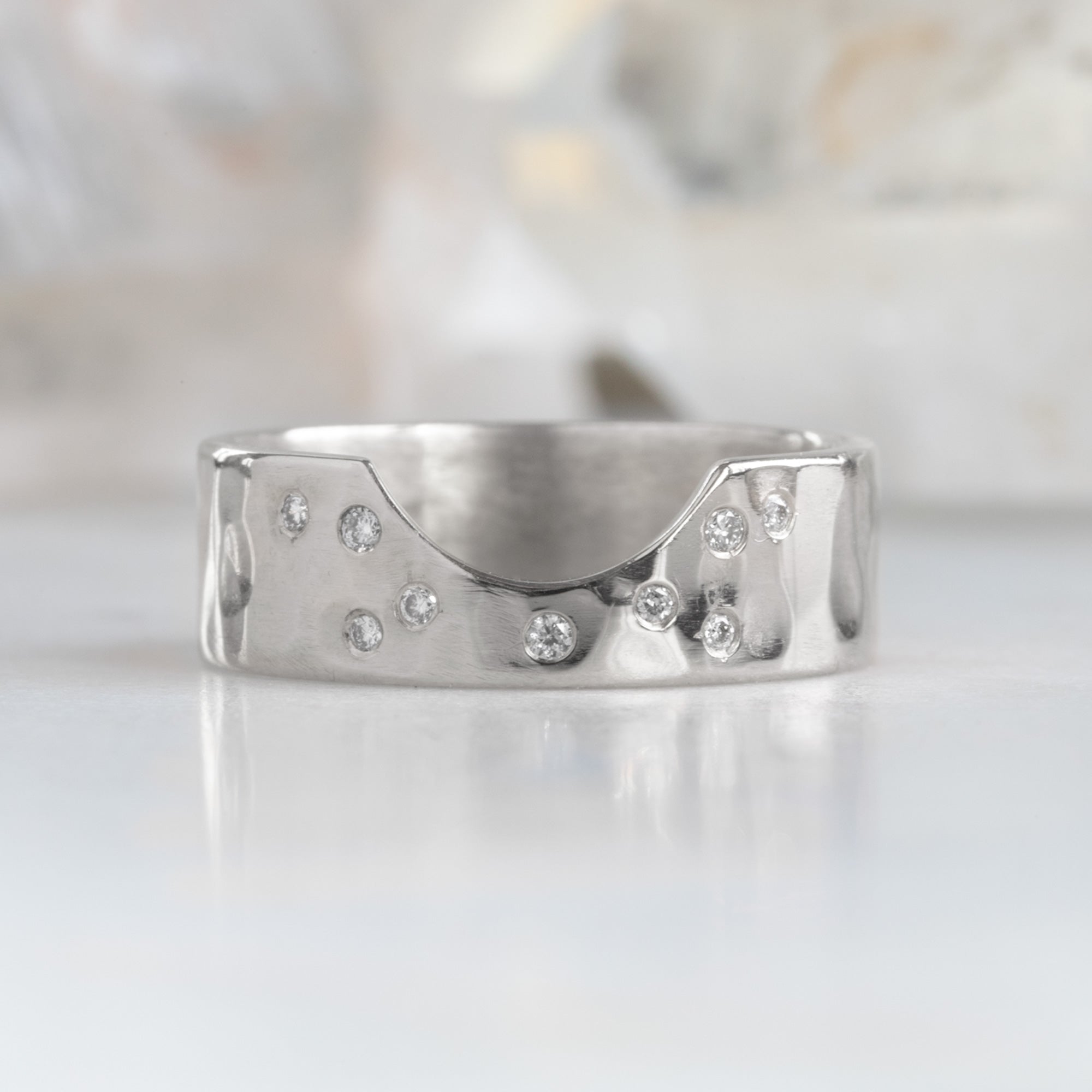 Alexis Russell Wedding Bands Constellation Arc Stacking Band | White Gold