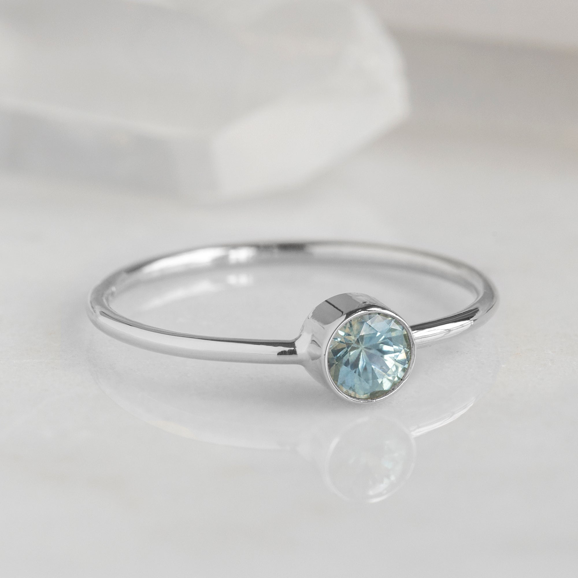 Alexis Russell Wedding Bands Montana Sapphire Stacking Ring | White Gold