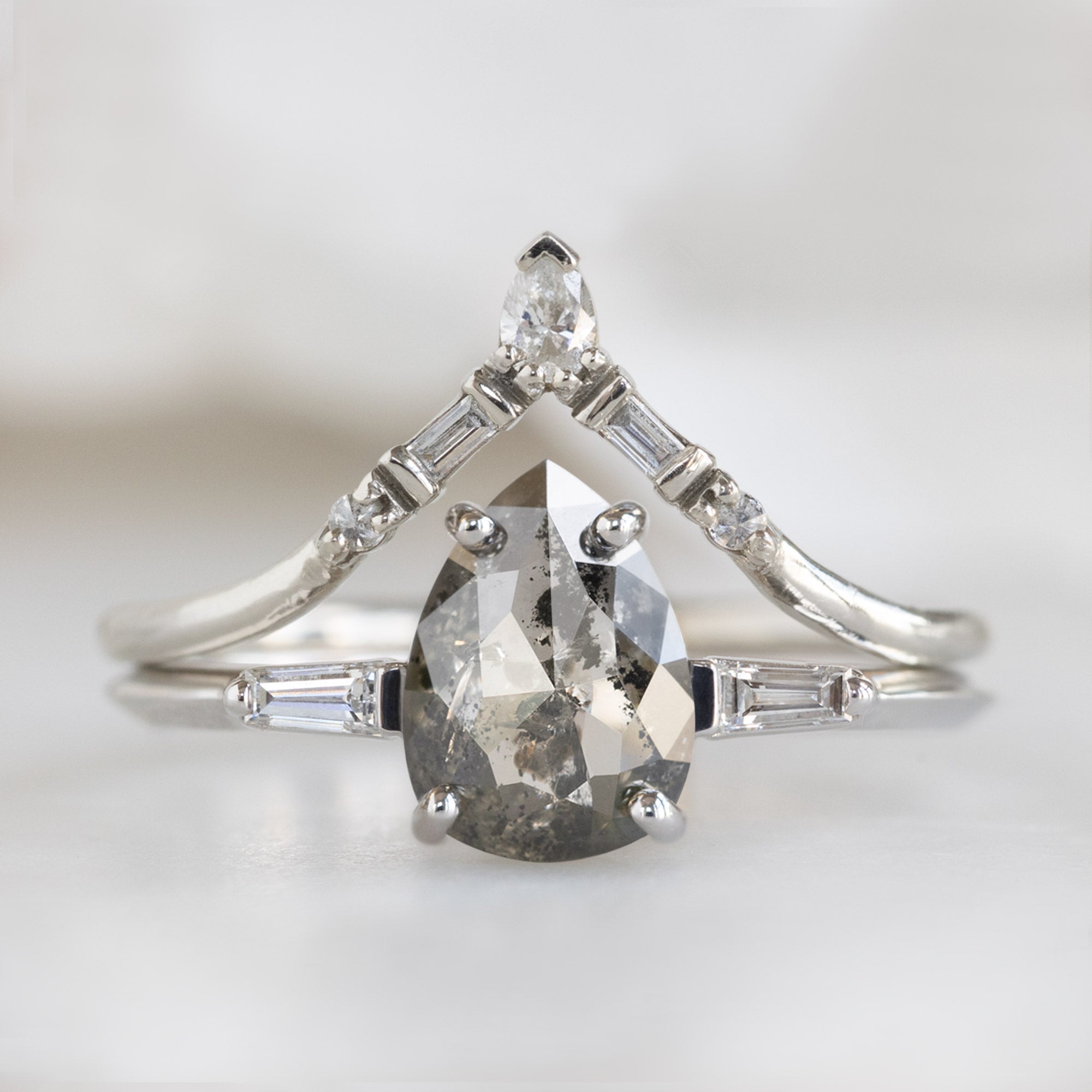 Alexis Russell Wedding Bands White Diamond Tiara Stacking Band | White Gold