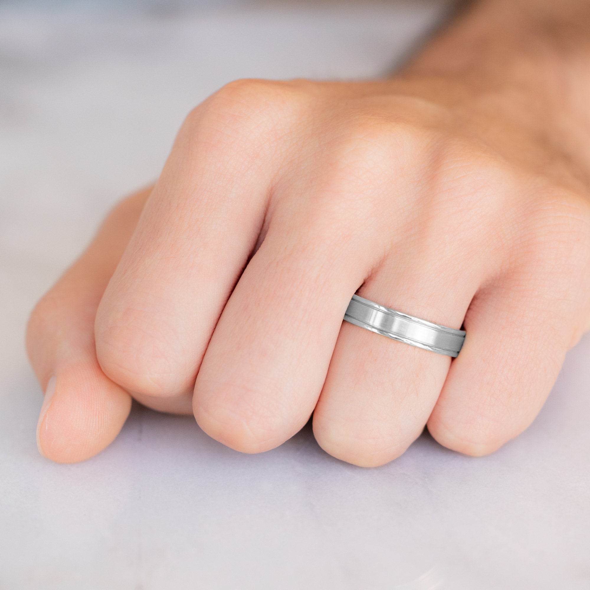 Alexis Russell Wedding Bands The Grooved Wedding Band | Yellow, Rose or White Gold