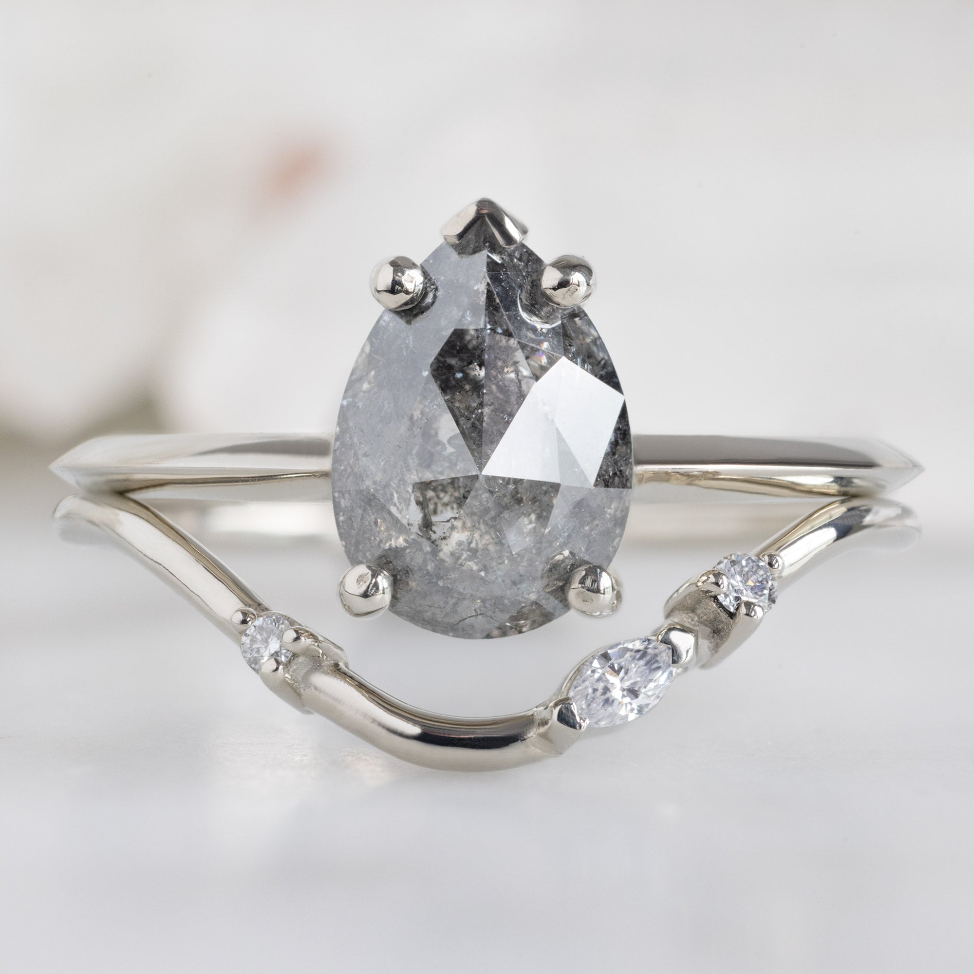 Alexis Russell  Wedding Bands Asymmetrical Marquise Diamond Arc Stacking Band | Yellow, Rose or White Gold