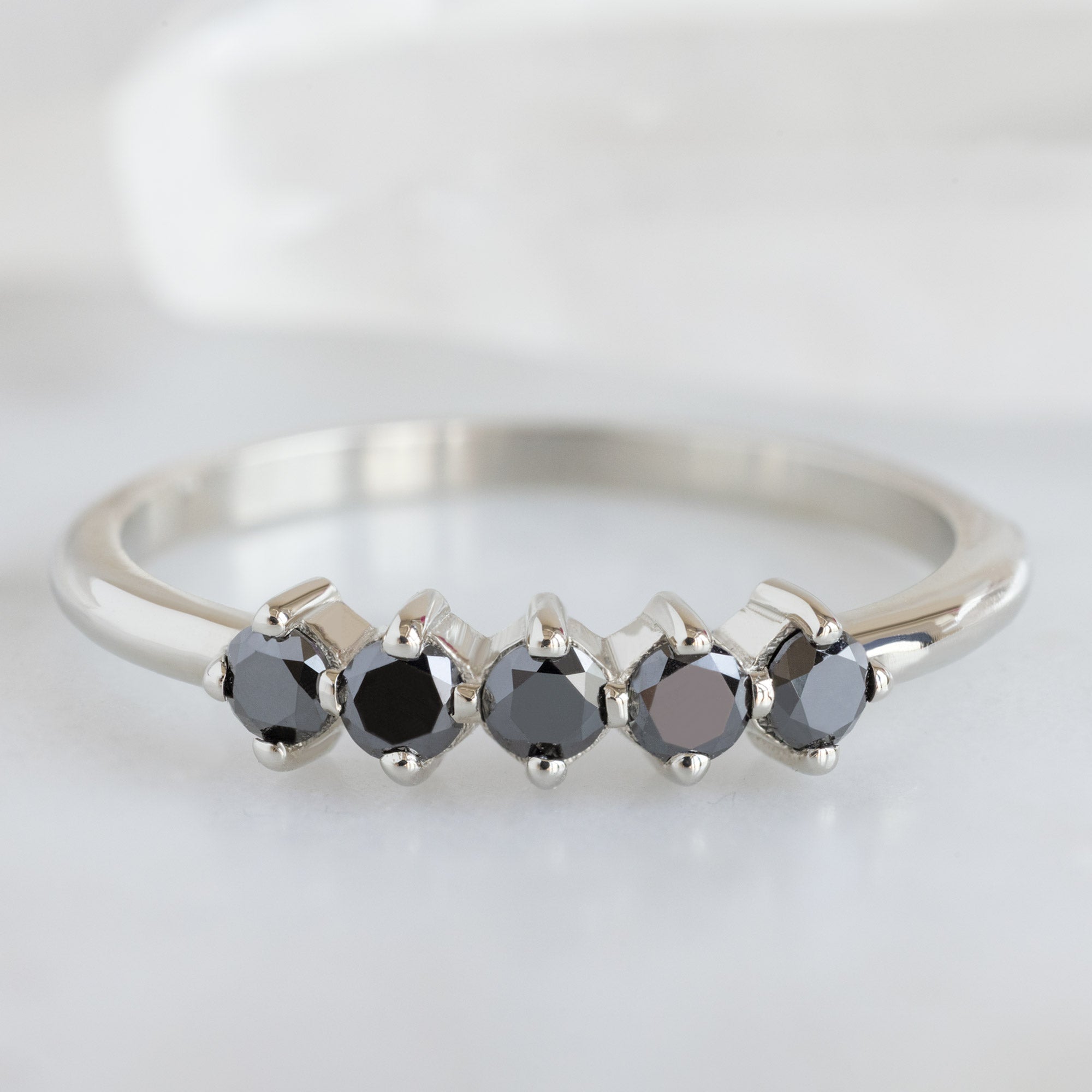 Alexis Russell  Wedding Bands The Sequent Black Diamond Wedding Band | Yellow, Rose or White Gold