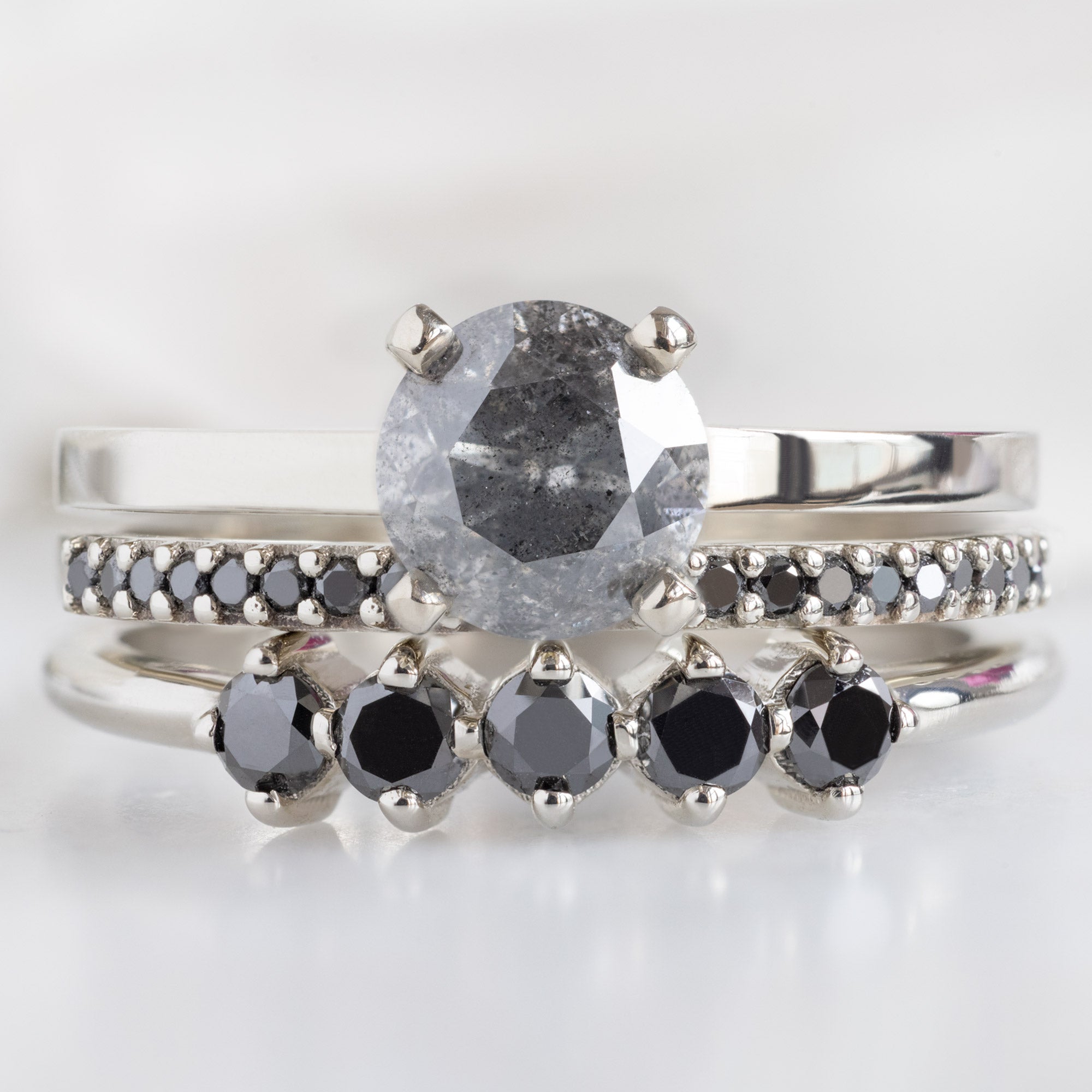 Alexis Russell  Wedding Bands The Sequent Black Diamond Wedding Band | Yellow, Rose or White Gold