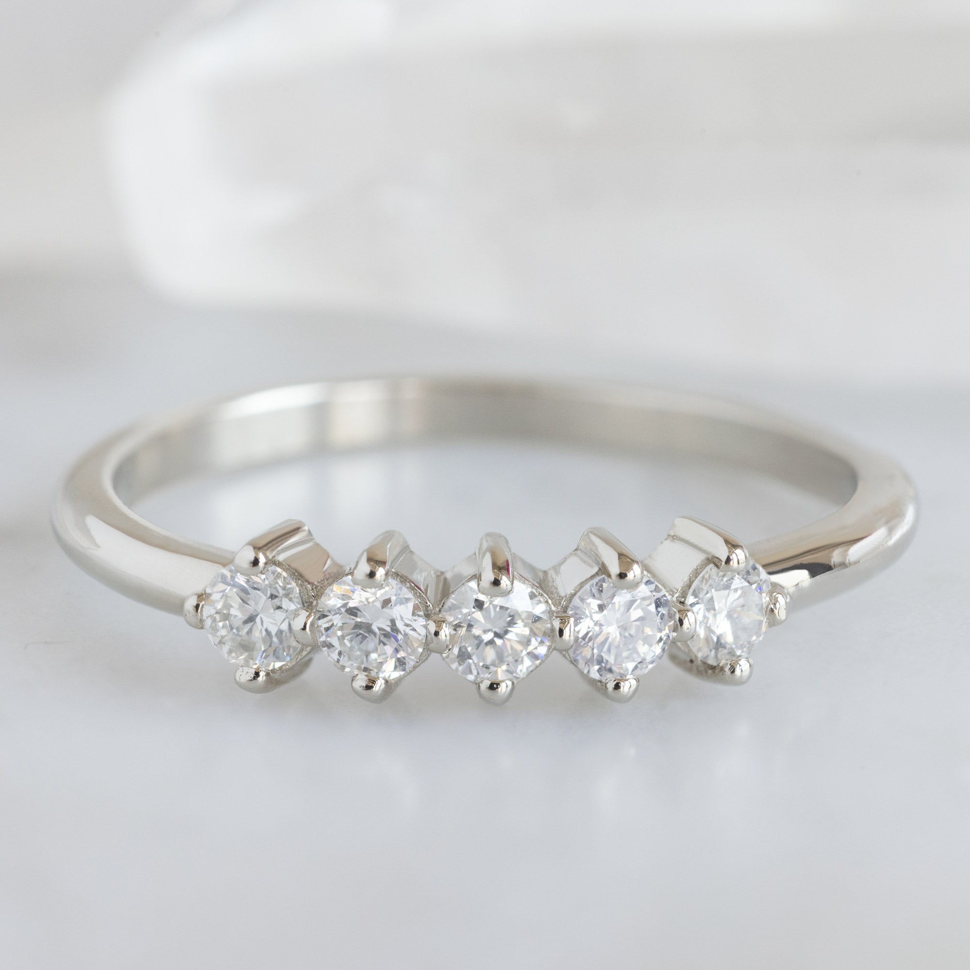 Alexis Russell  Wedding Bands The Sequent White Diamond Wedding Band | Yellow, Rose or White Gold