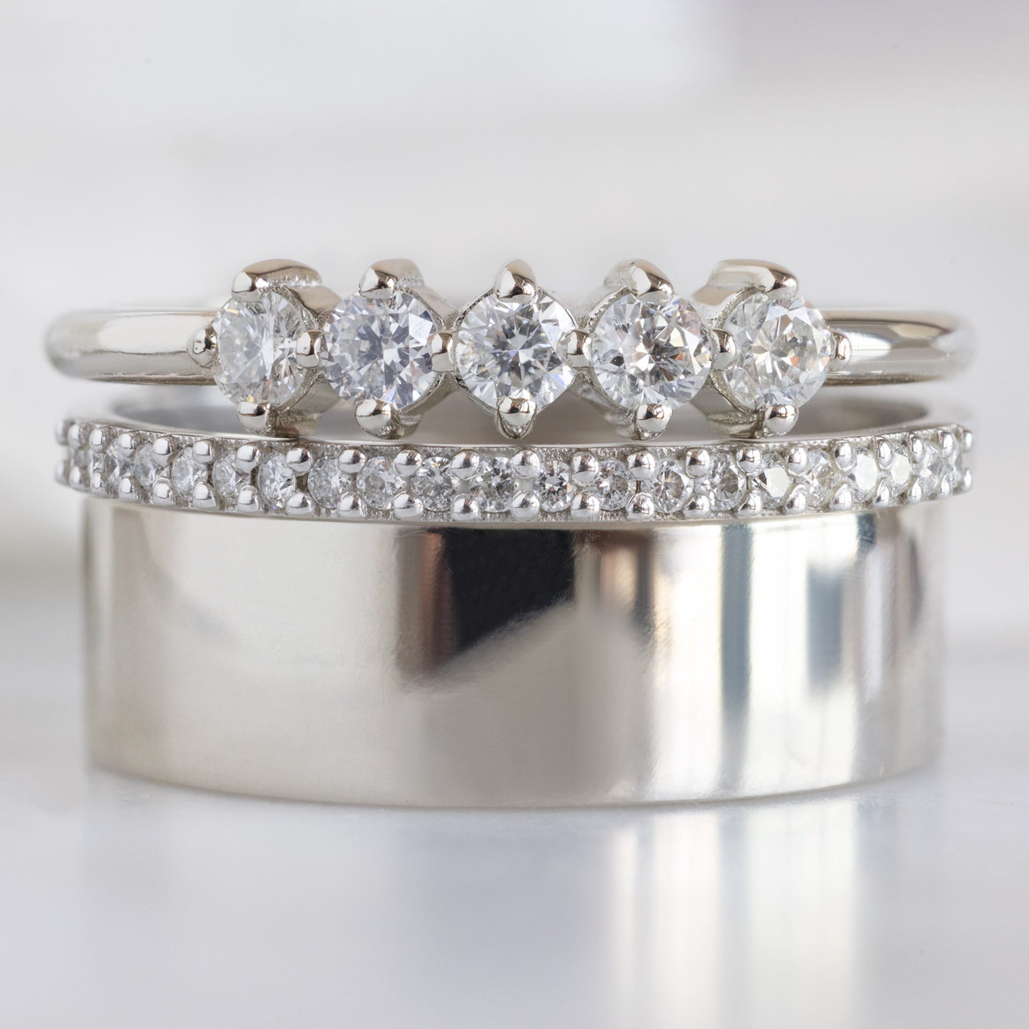 Alexis Russell  Wedding Bands The Sequent White Diamond Wedding Band | Yellow, Rose or White Gold