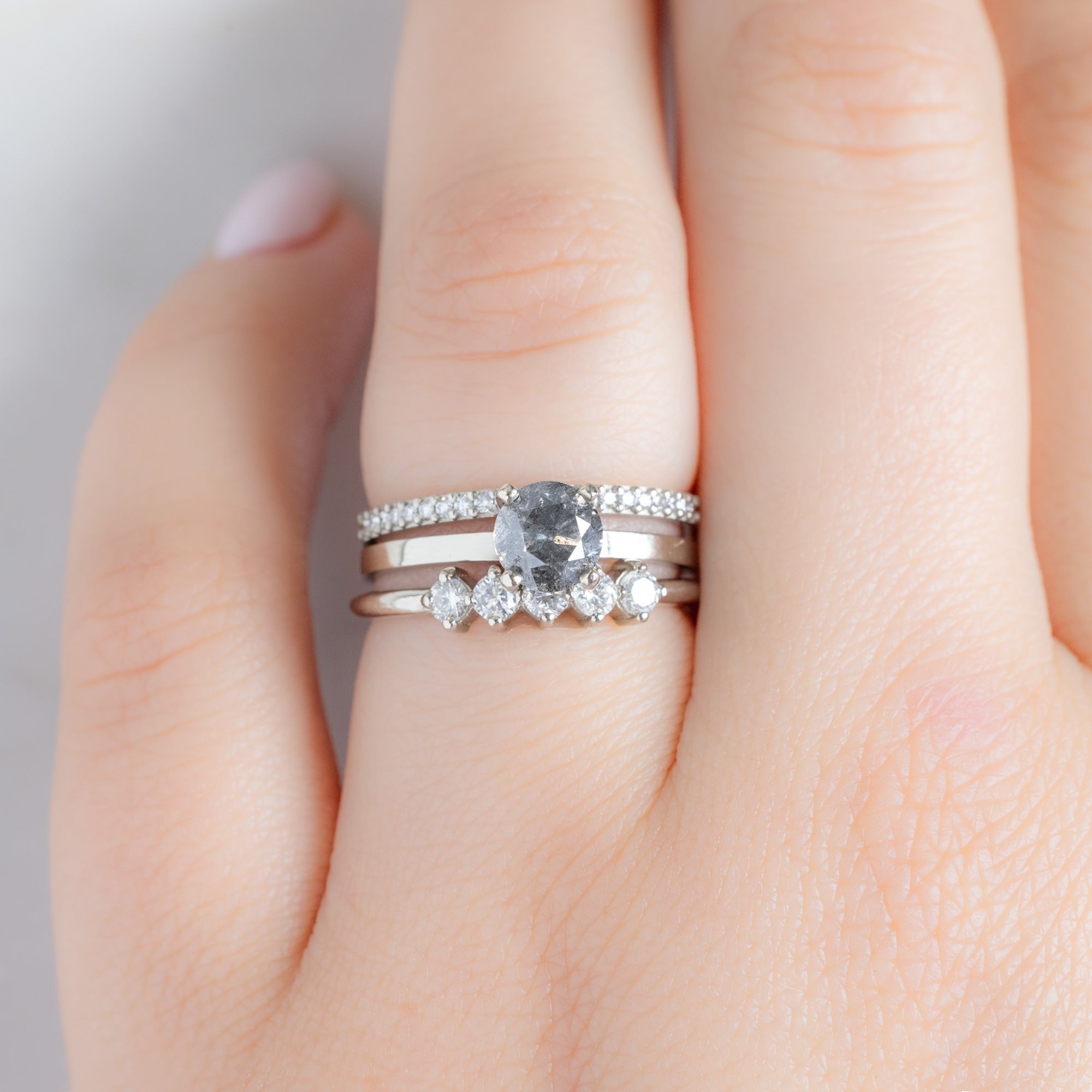 Alexis Russell  Wedding Bands The Sequent White Diamond Wedding Band | Yellow, Rose or White Gold