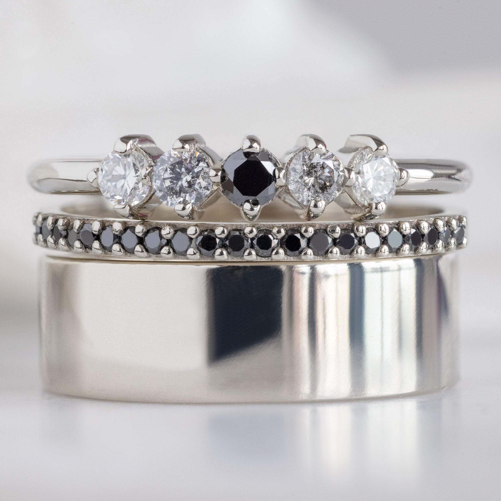 Alexis Russell  Wedding Bands The Sequent Ombré Diamond Wedding Band | Yellow, Rose or White Gold