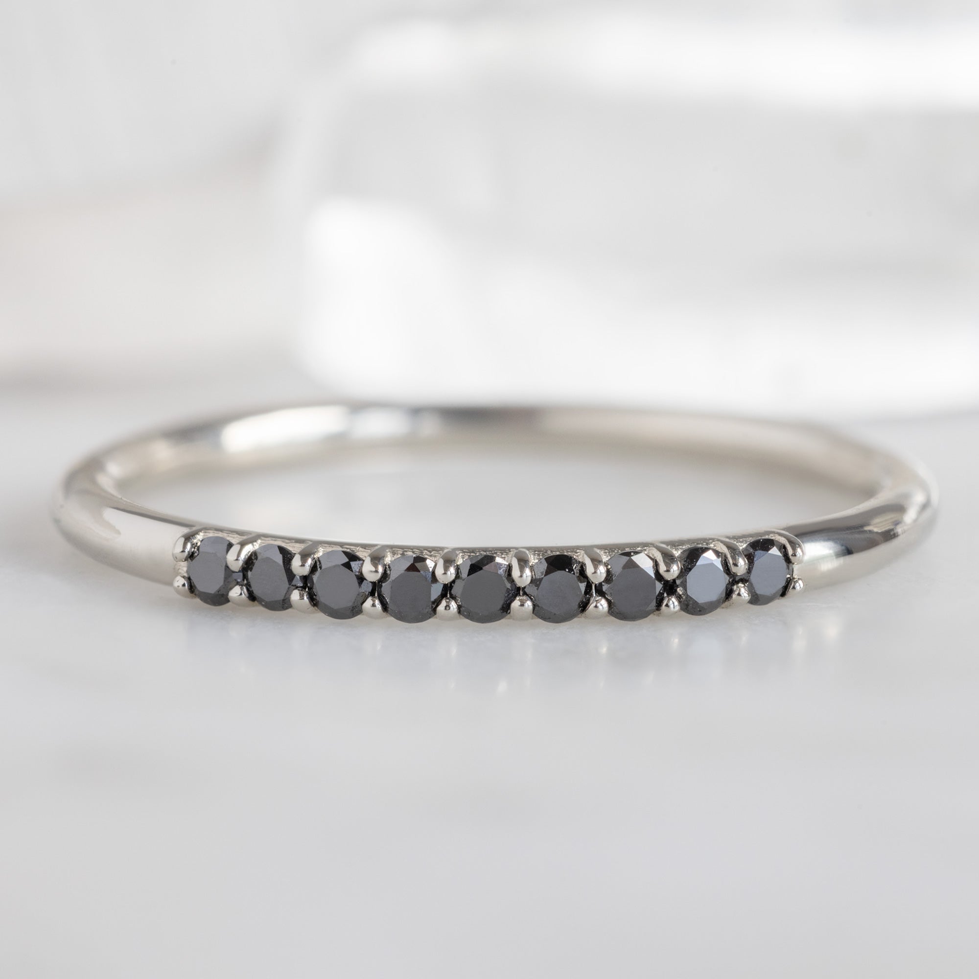 Alexis Russell  Wedding Bands The Luxe Black Diamond Pavé Wedding Band | Yellow, Rose or White Gold