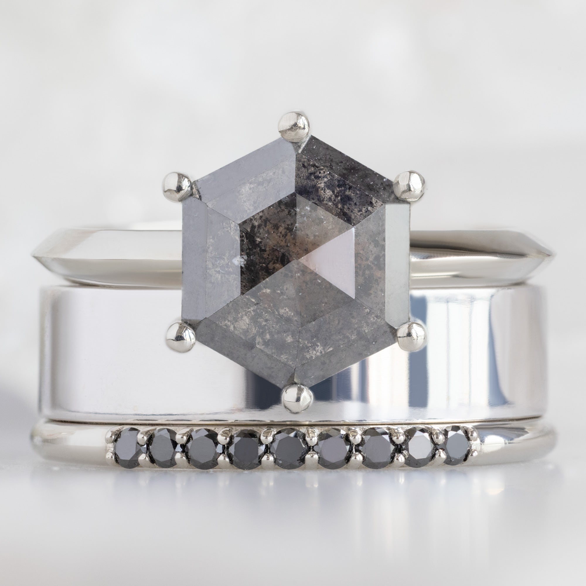 Alexis Russell  Wedding Bands The Luxe Black Diamond Pavé Wedding Band | Yellow, Rose or White Gold
