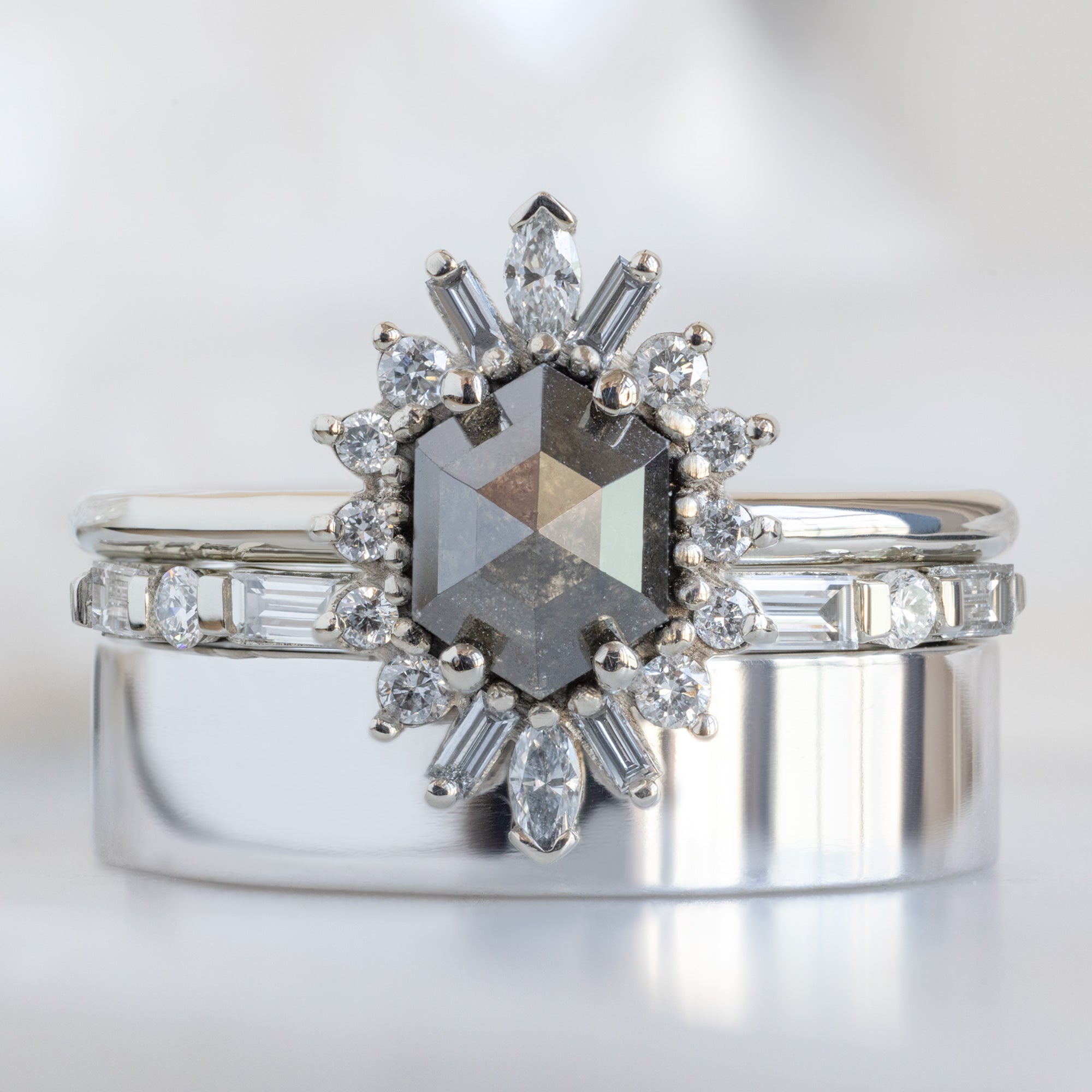 Alexis Russell  Wedding Bands The Luxe Baguette White Diamond Eternity Band | Yellow, Rose or White Gold