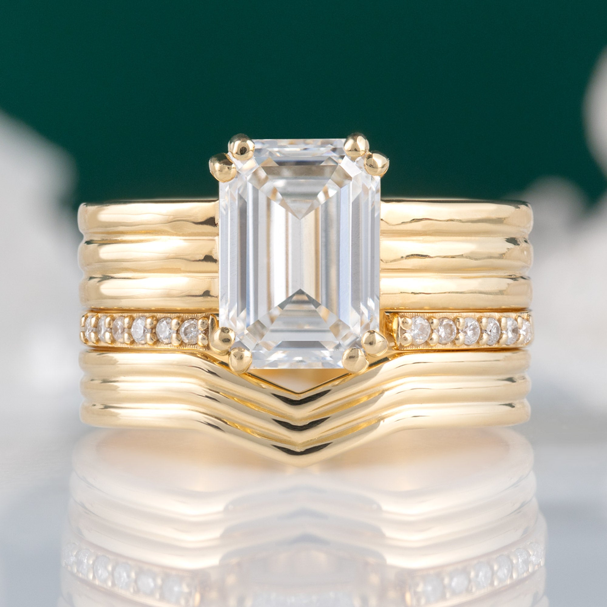 Alexis Russell Wedding Bands The Stratum Peak Stacking Band | Yellow Gold
