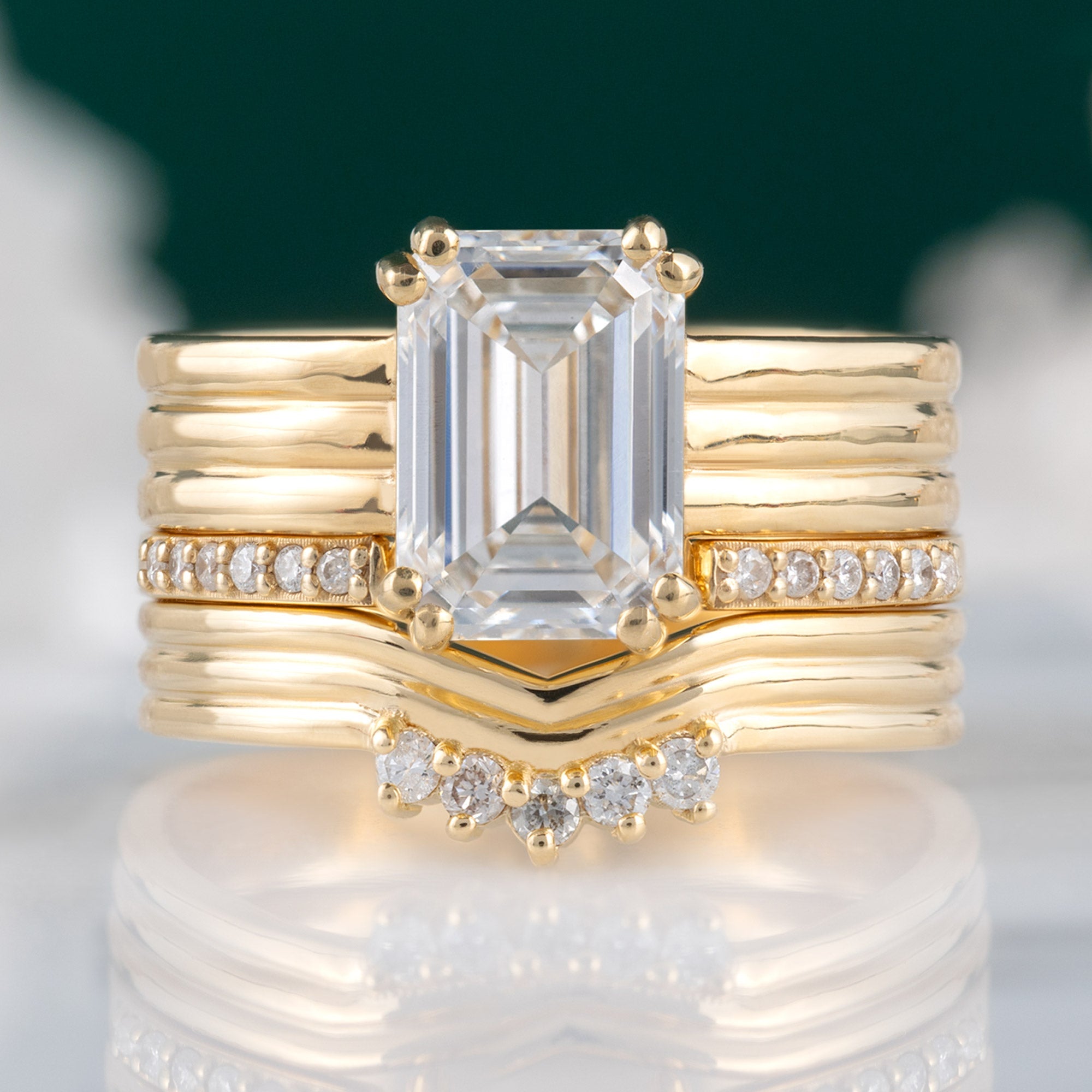 Alexis Russell Wedding Bands The Stratum Peak Stacking Band with Lab Grown Diamonds | Yellow Gold