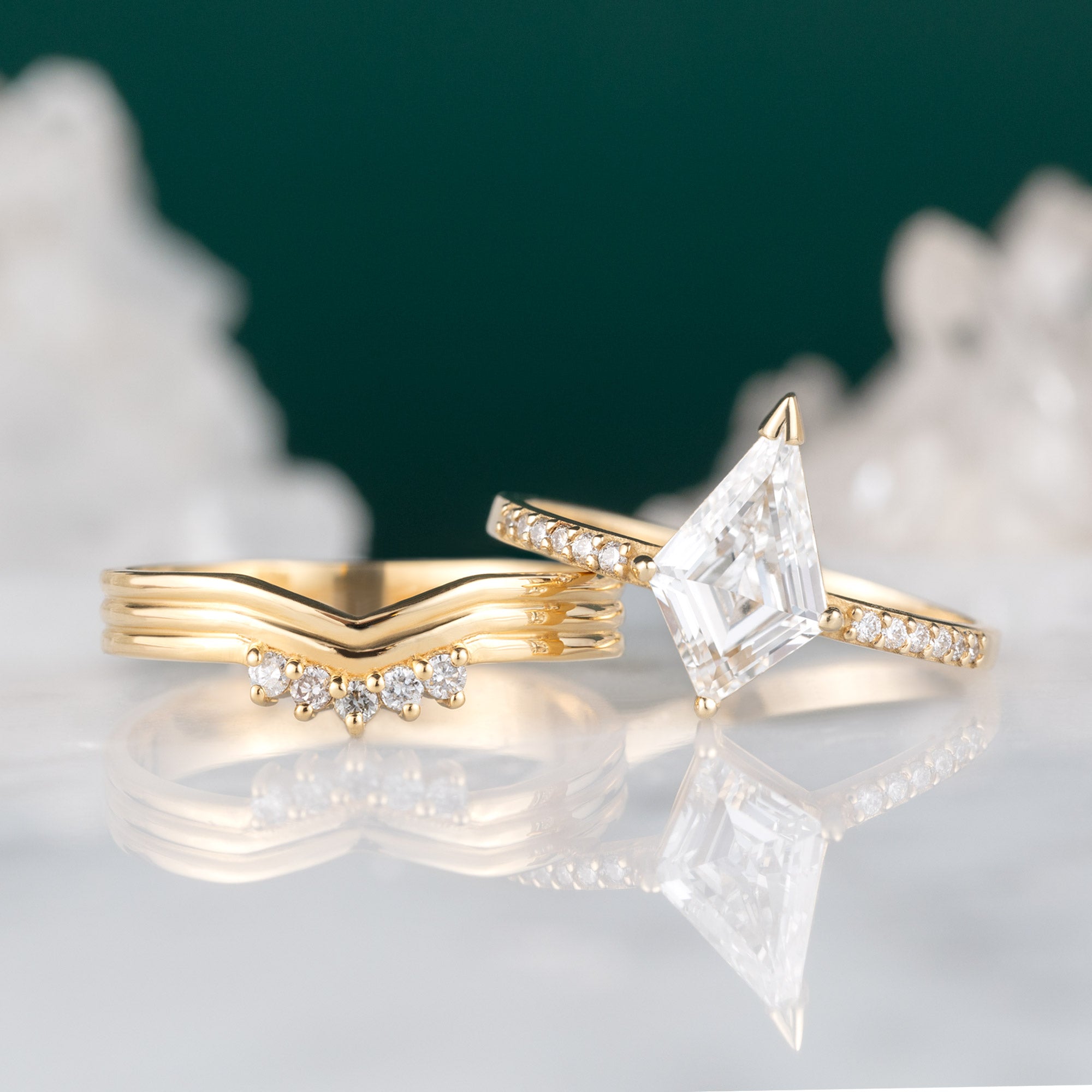 Alexis Russell Wedding Bands The Stratum Peak Stacking Band with Lab Grown Diamonds | Yellow Gold