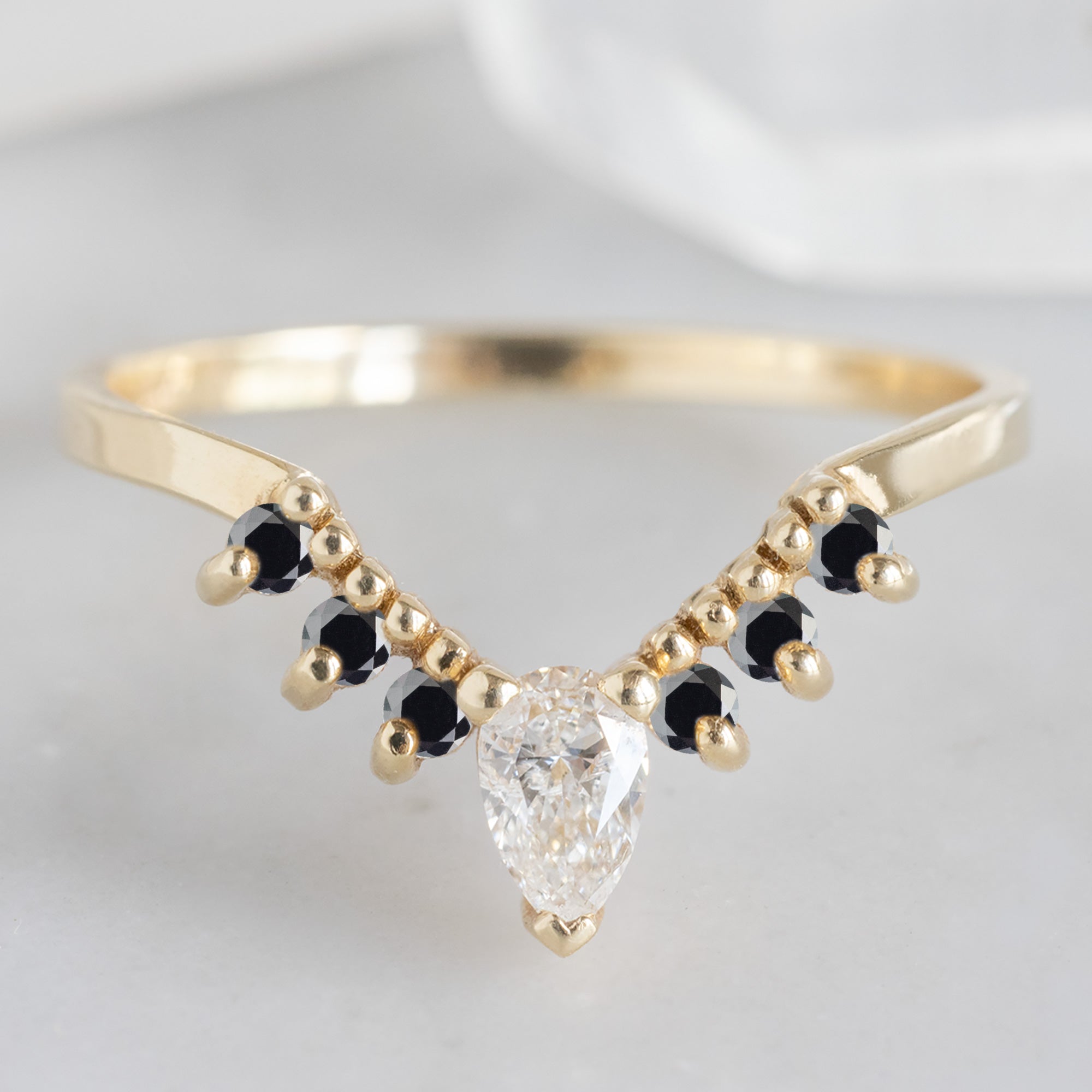Alexis Russell Wedding Bands White Diamond Sunburst Stacking Band | Choose Your Side Stones